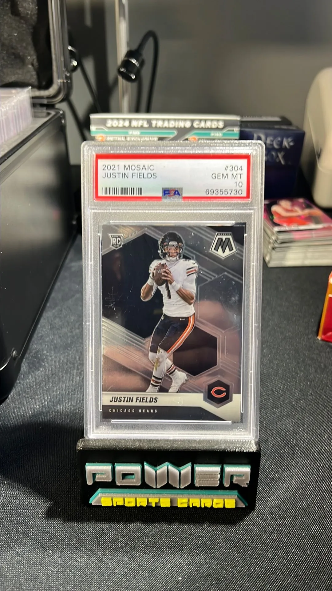 Product image for 2021 Panini Mosaic Justin Fields 304  PSA GEM MT 10