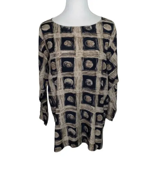 Product image for Rena Rowan Women’s Black And Tan Top Size 12