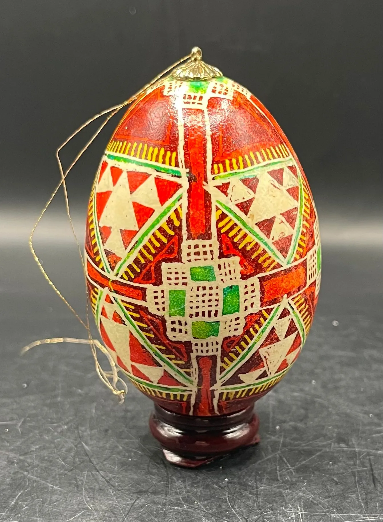 Product image for E72  Vintage Ukrainian Painted Goose Egg