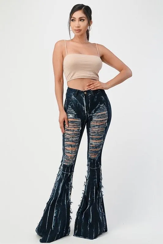 Product image for Purple Candy Concert Destroyed Flare Jeans