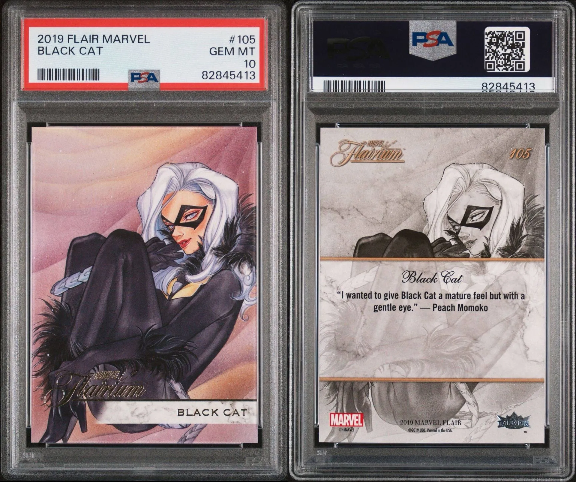 Product image for (1) PSA 10 Black Cat Flairium #105 Peach Momoko
