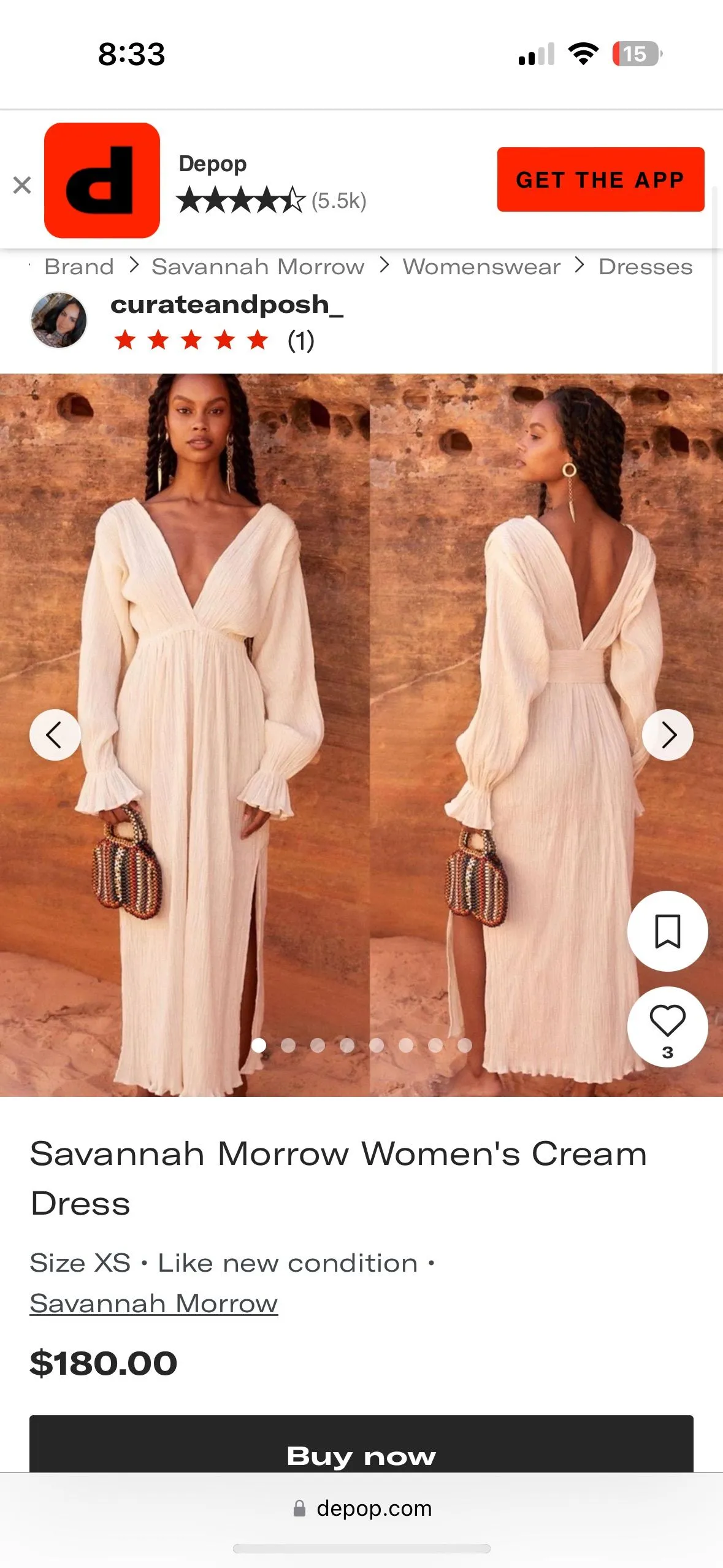 Product image for Savannah Morrow Women's Cream dress brand new xs