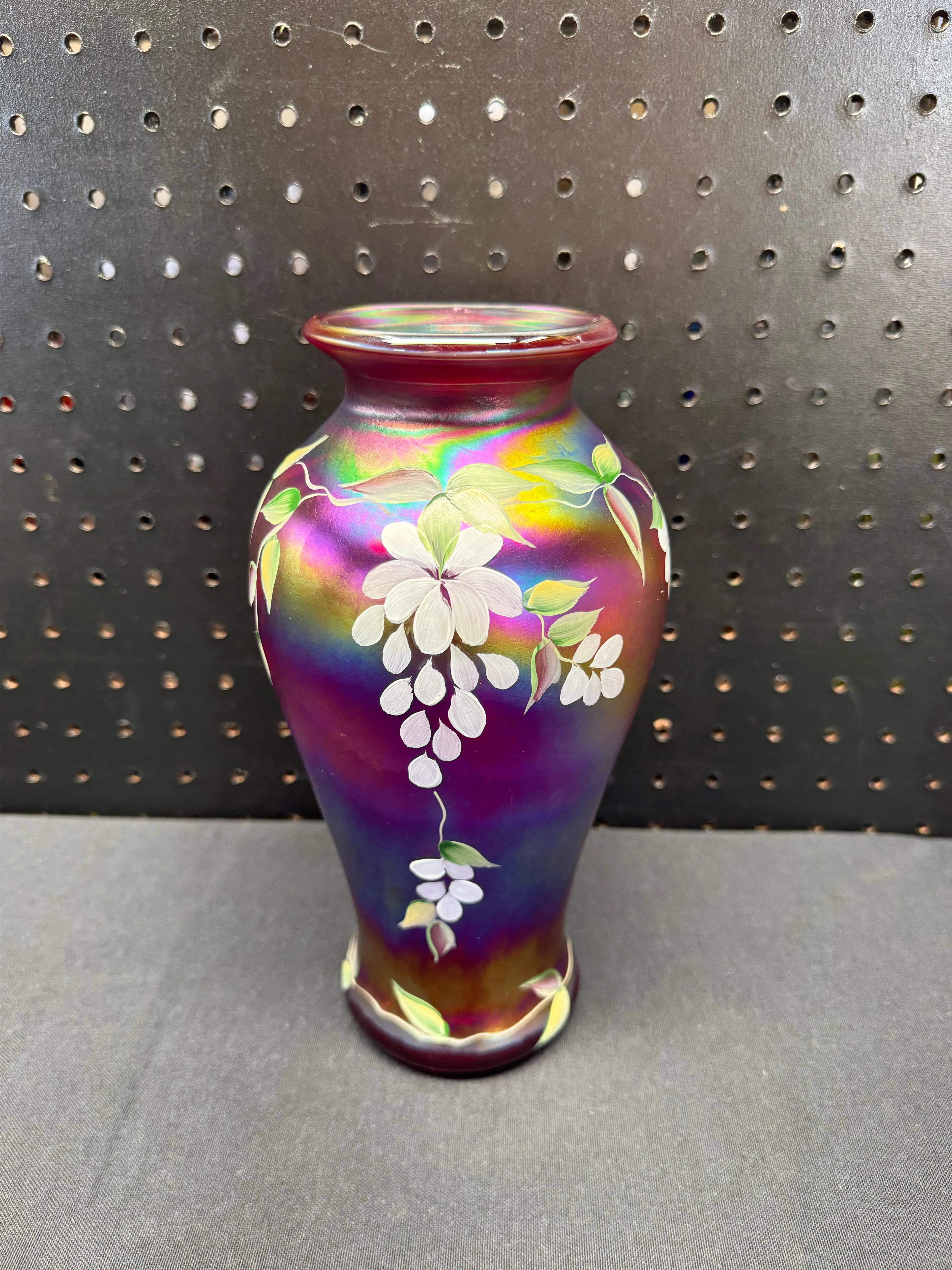 Product image for Fenton Ruby Carnival Hand Painted Vase
