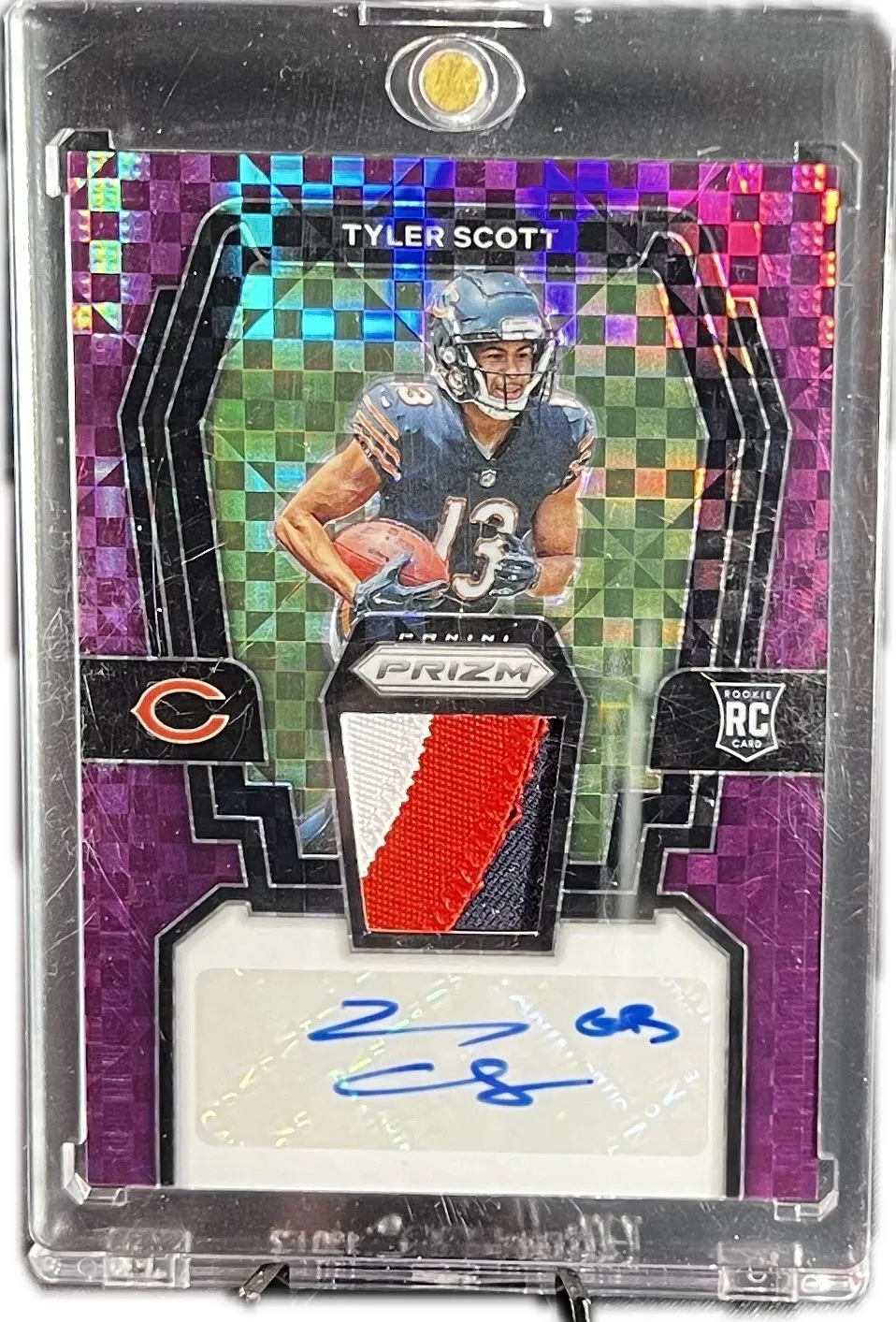 Product image for Tyler Scott 2023 Panini Prizm PURPLE POWER ROOKIE PATCH AUTO /49 (No. RPA-TS)