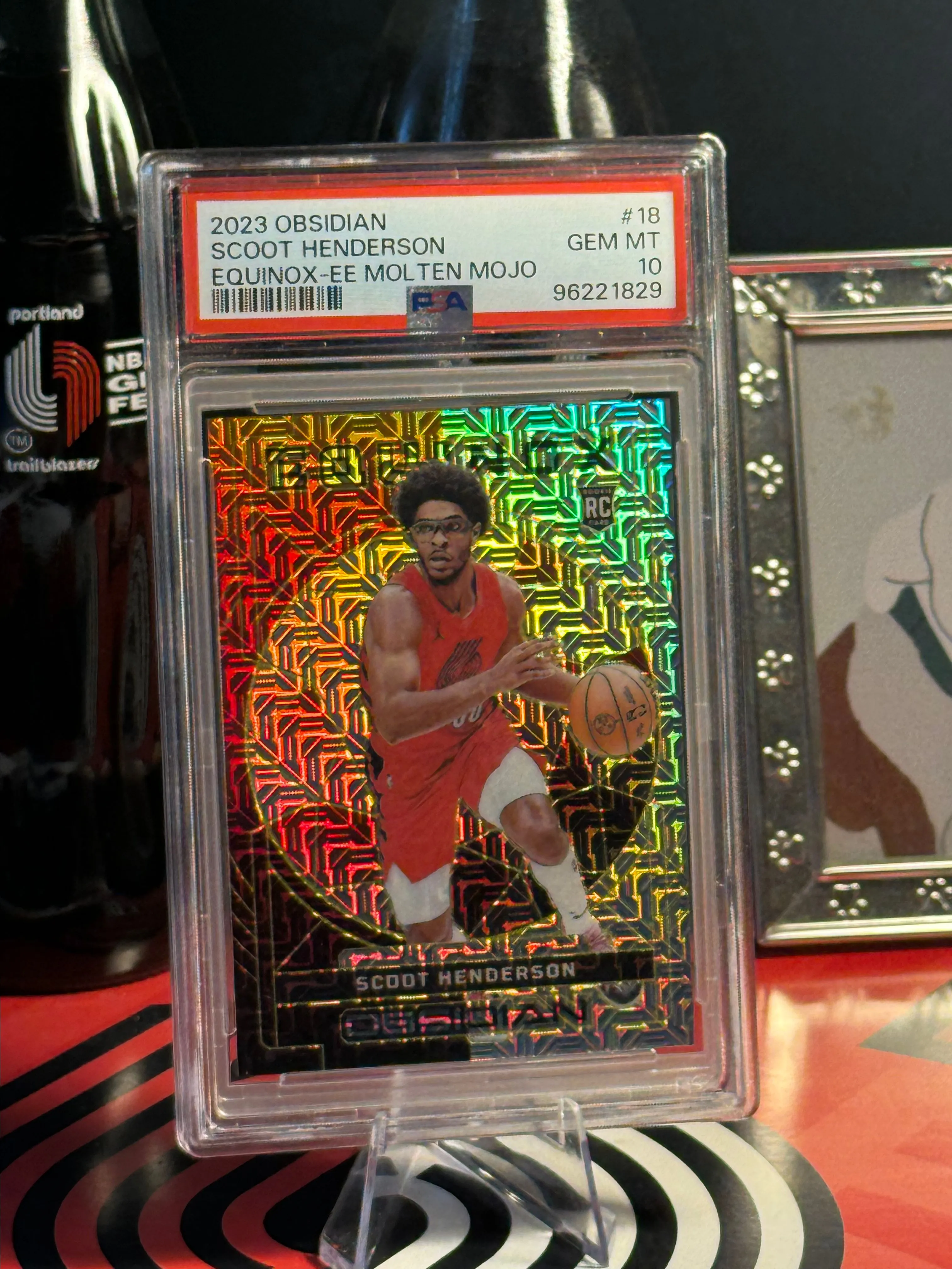 Product image for 2023 Panini Obsidian Equinox Scoot Henderson 18 Equinox-Ee Molten Mojo PSA GEM MT 10