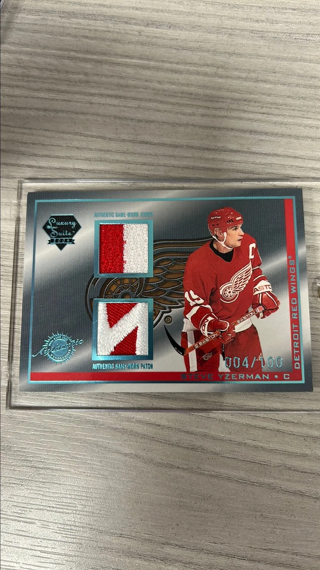 Product image for 2004 Steve Yzerman Game Worn Patch/Jersey /100