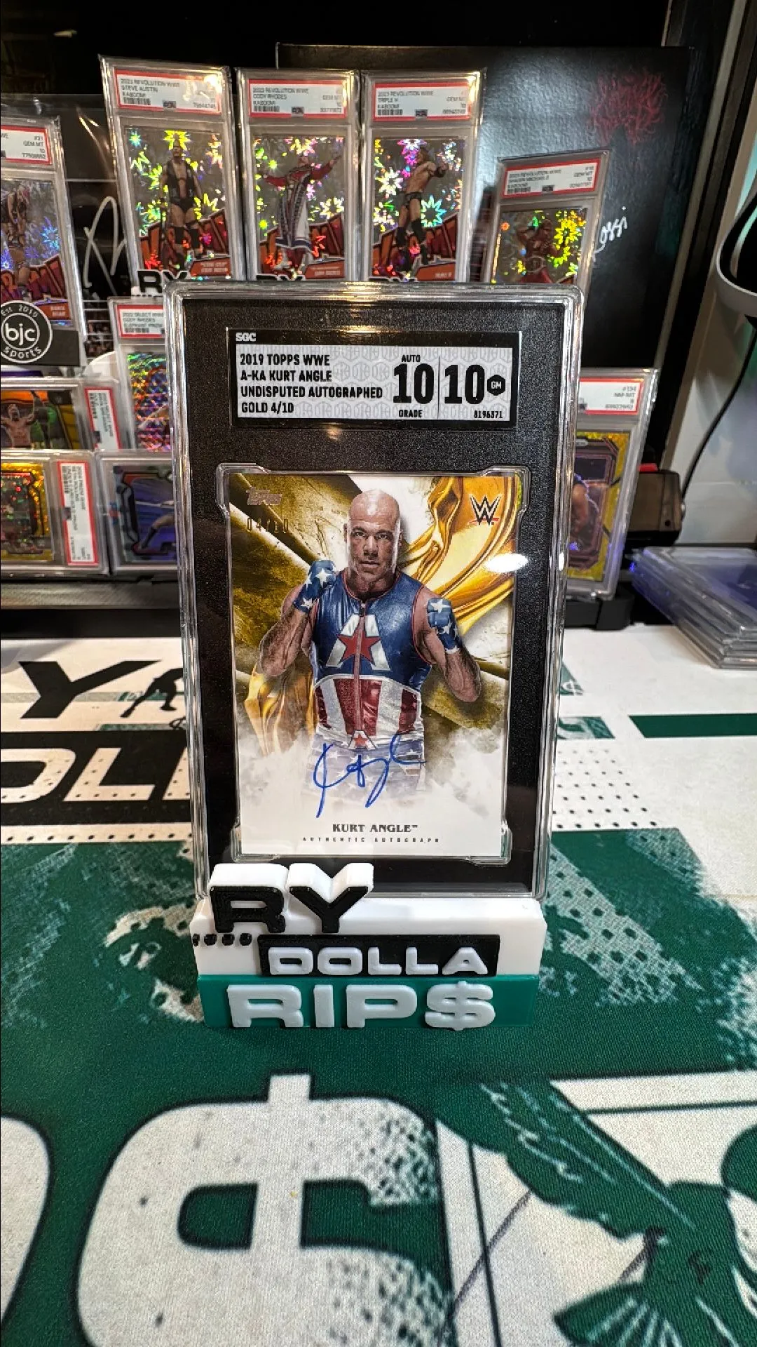 Product image for 2019 Topps Wwe Undisputed Kurt Angle SGC Auto. Gold 10