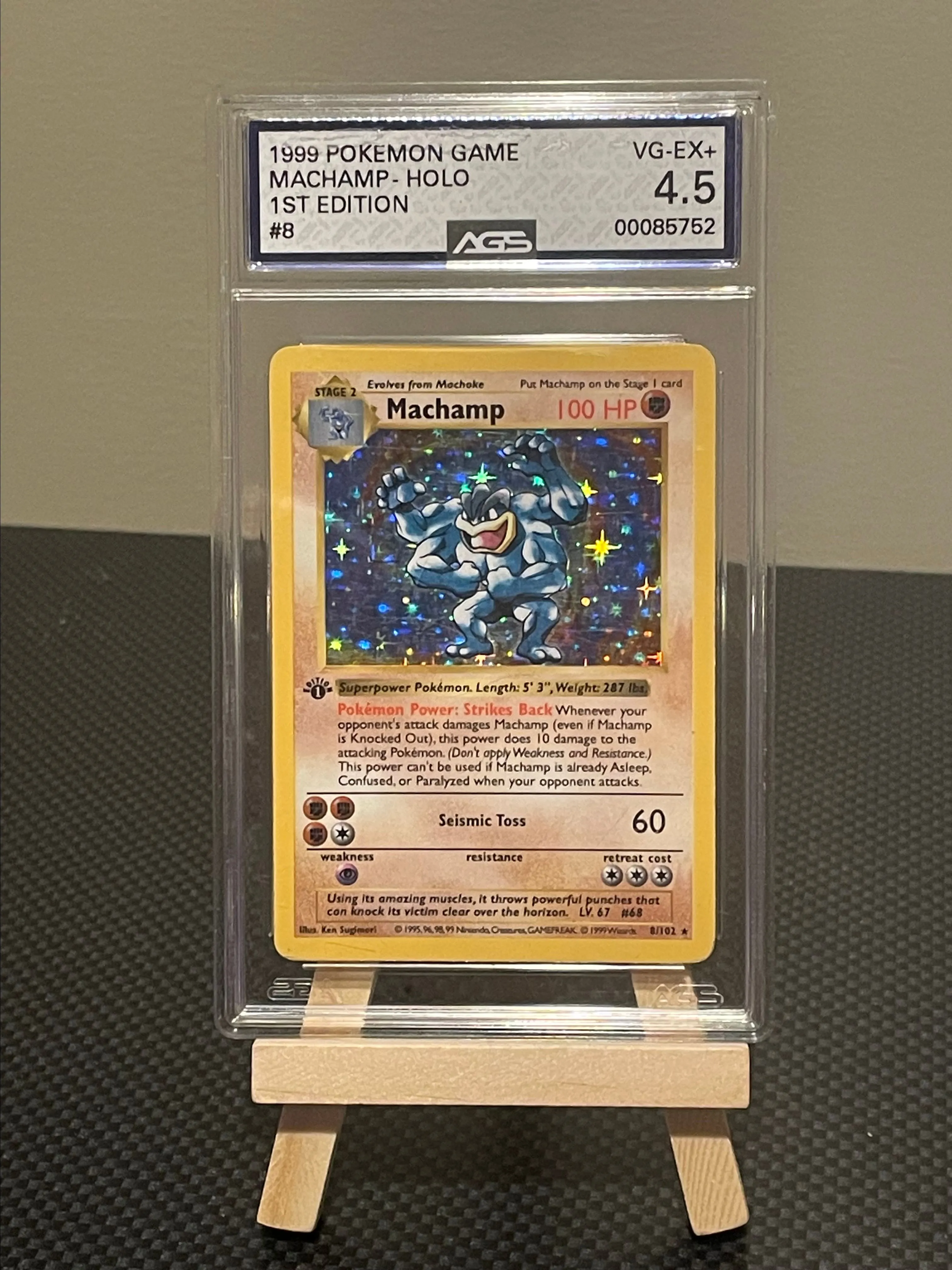 Product image for 1st Ed Shadowless Machamp AGS 4.5