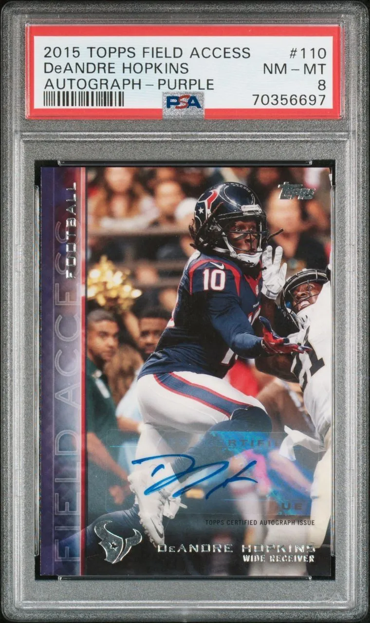 Product image for 2015 Topps Field Access Deandre Hopkins 110 Autograph-Purple PSA NM-MT 8