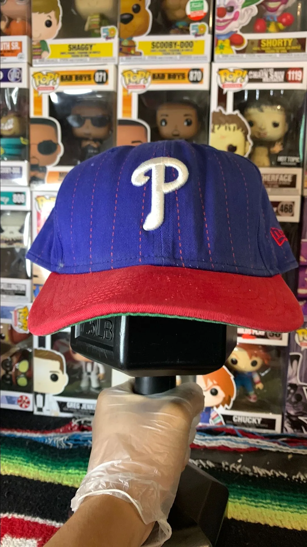 Product image for Philadelphia Phillies New Era Blue Red Adjustable Snapback Hat Cap Pinstripes