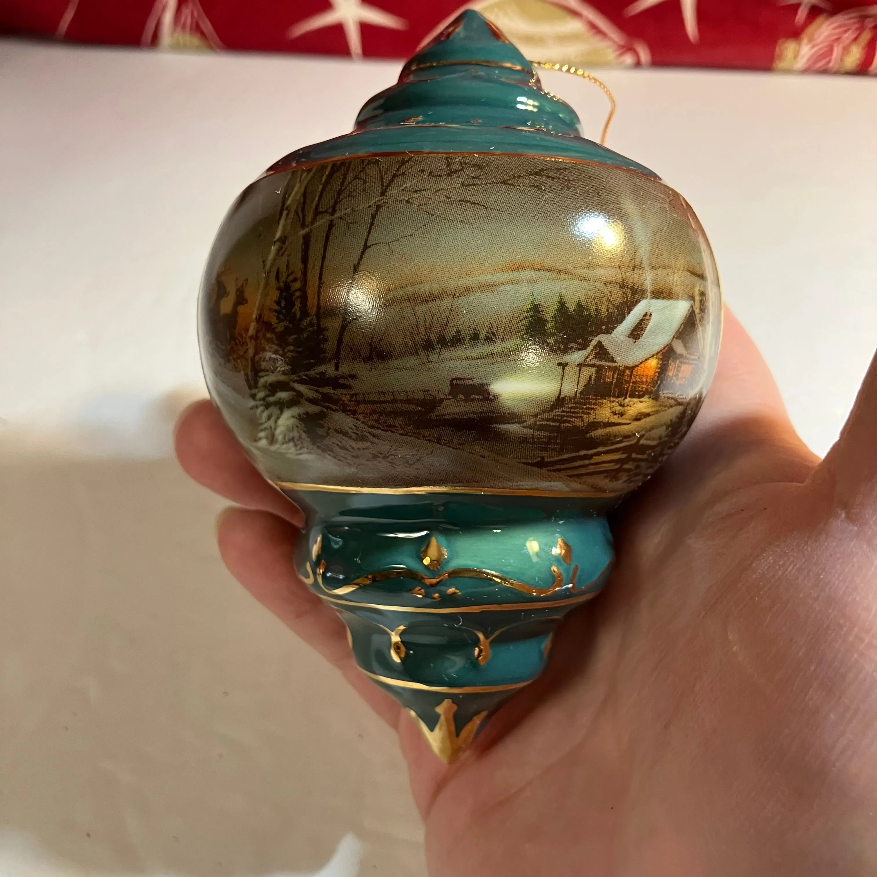 Product image for Terry Redlin Evening with Friends Christmas Ornament Winter Deer Cabin Snow