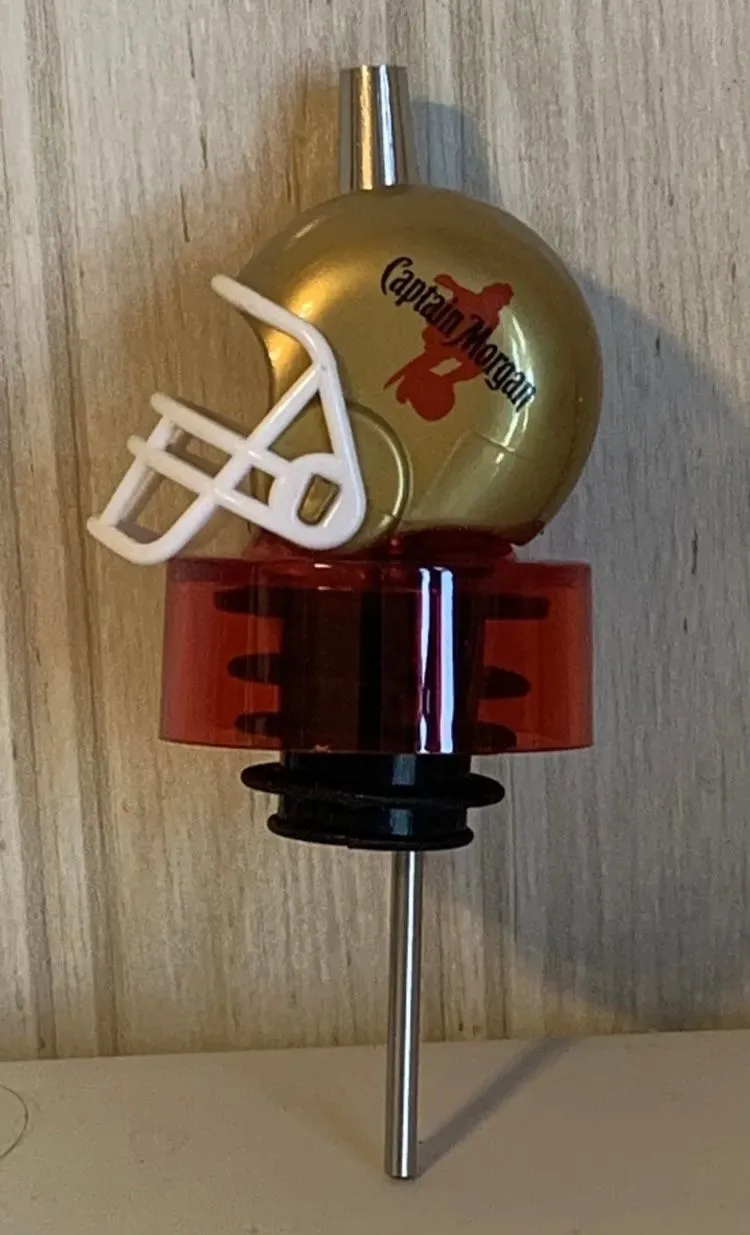 Product image for Captain Morgan Rum Football Helmet Liquor Bottle Pour Spout