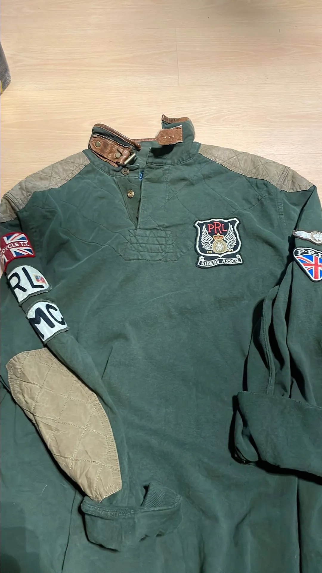 Product image for VTG POLO RALPH LAUREN MILITARY MOTORCYCLE RUGBY ADULT XL