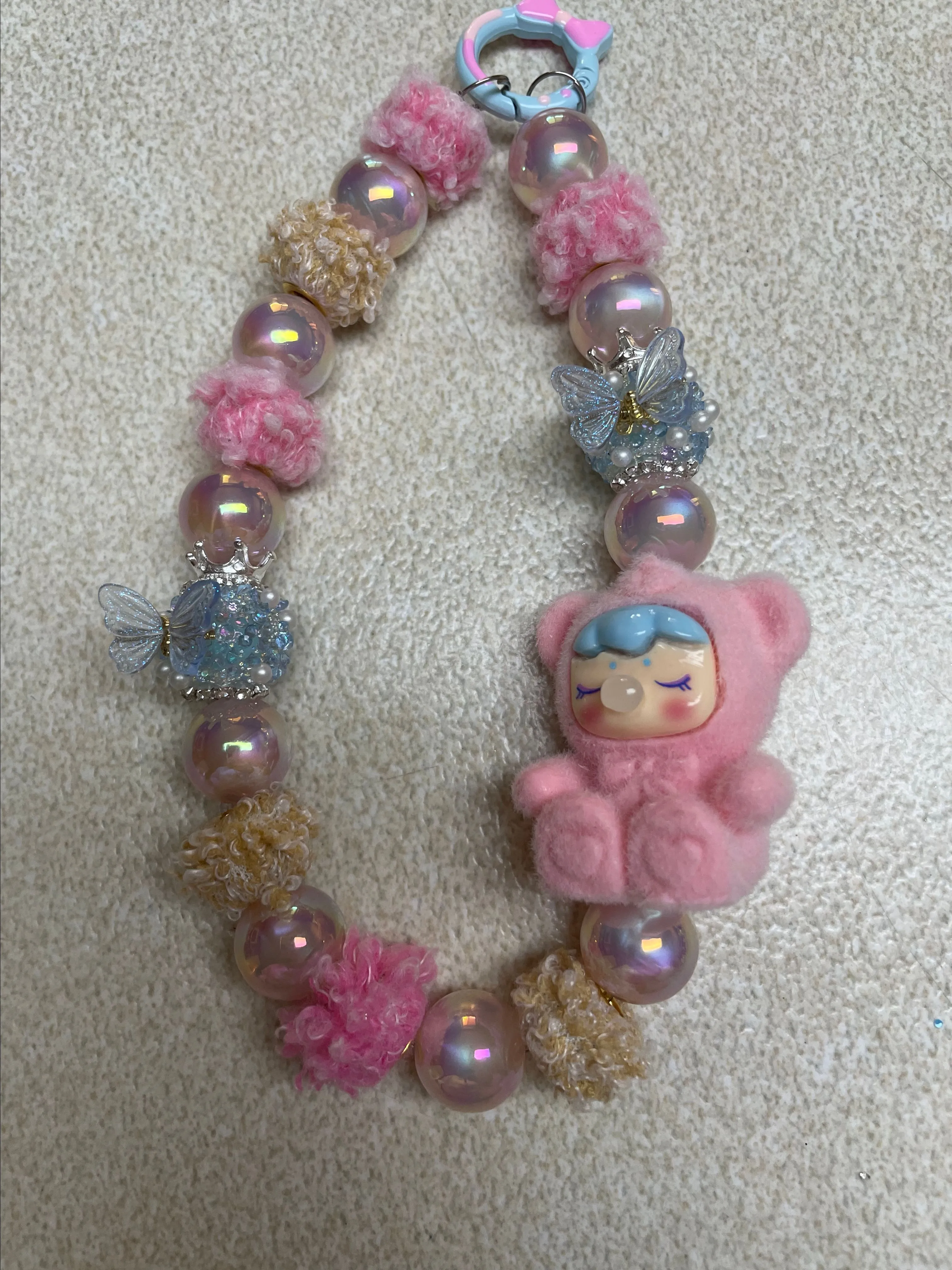 Product image for Nanci Pink Bear Handmade Bag Charm