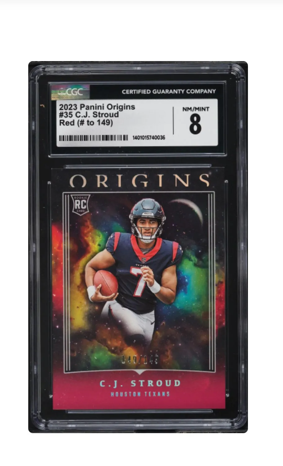 2023 Panini Origins C.J. Stroud 149/149 Red #35 RC Rooke CGC 8 