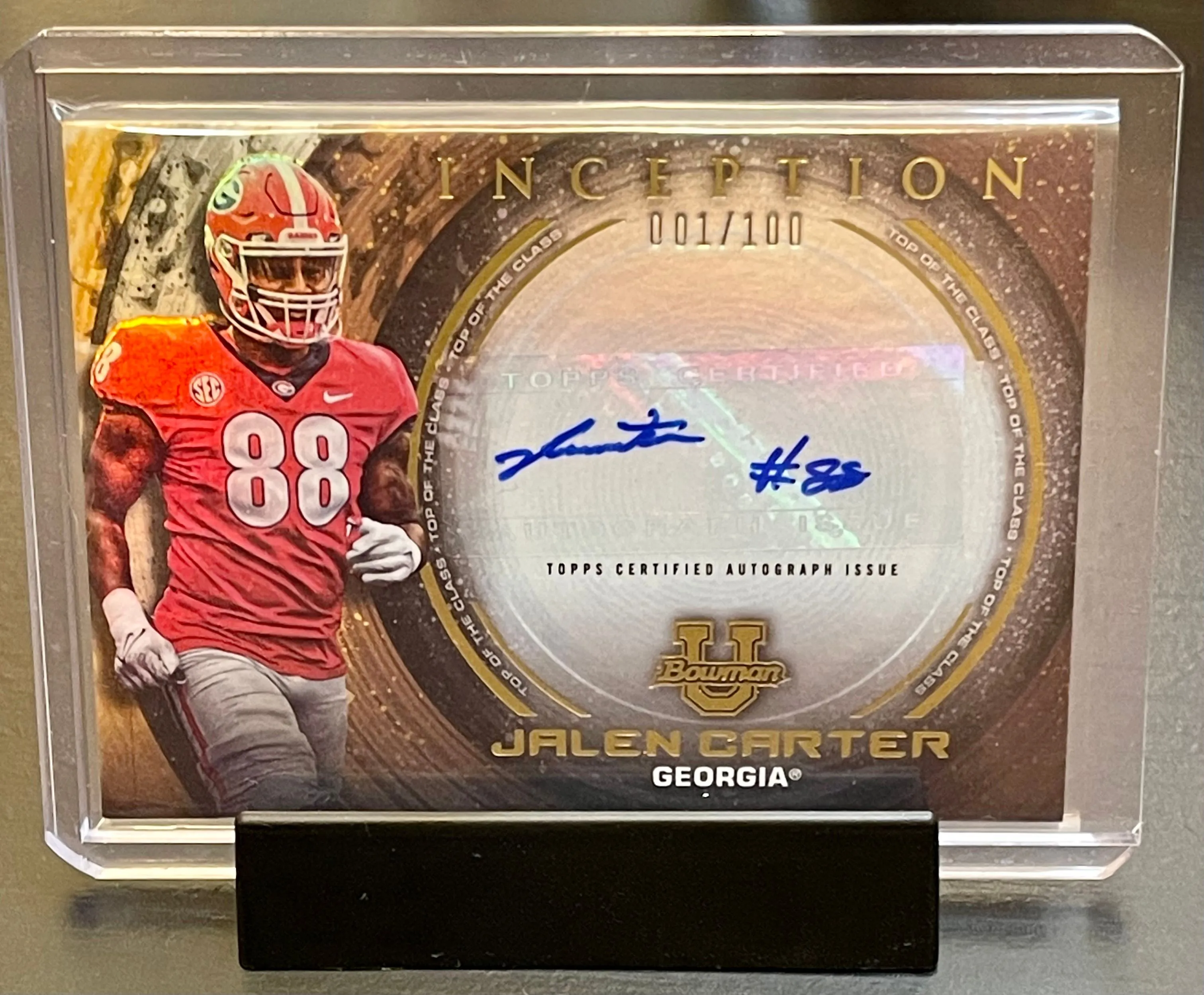 Product image for Jalen Carter Rookie Auto SP #1/100 - 1st Round NFL Draft Pick Eagles (UGA)