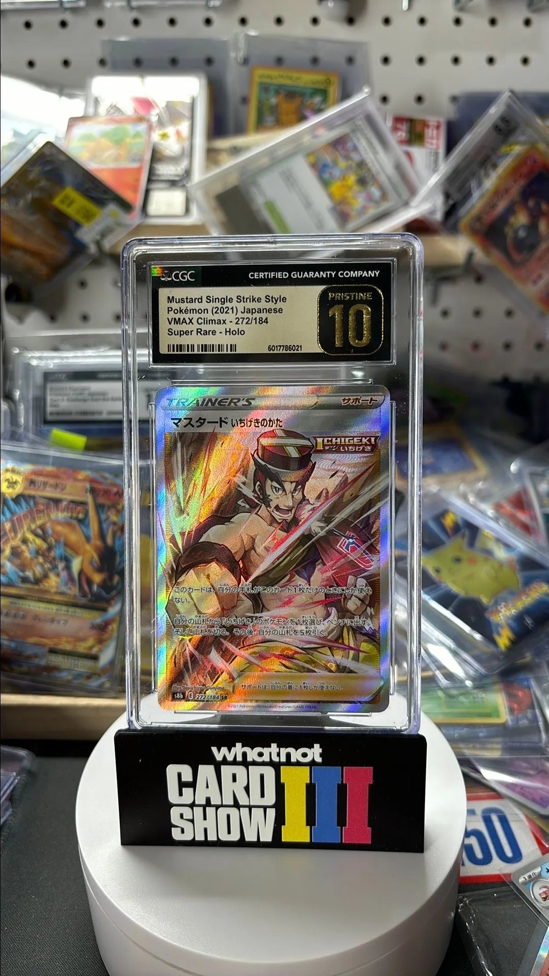 Product image for Pristine CGC 10 Pokémon Mustard Single Strike Style super rare Japanese (a160