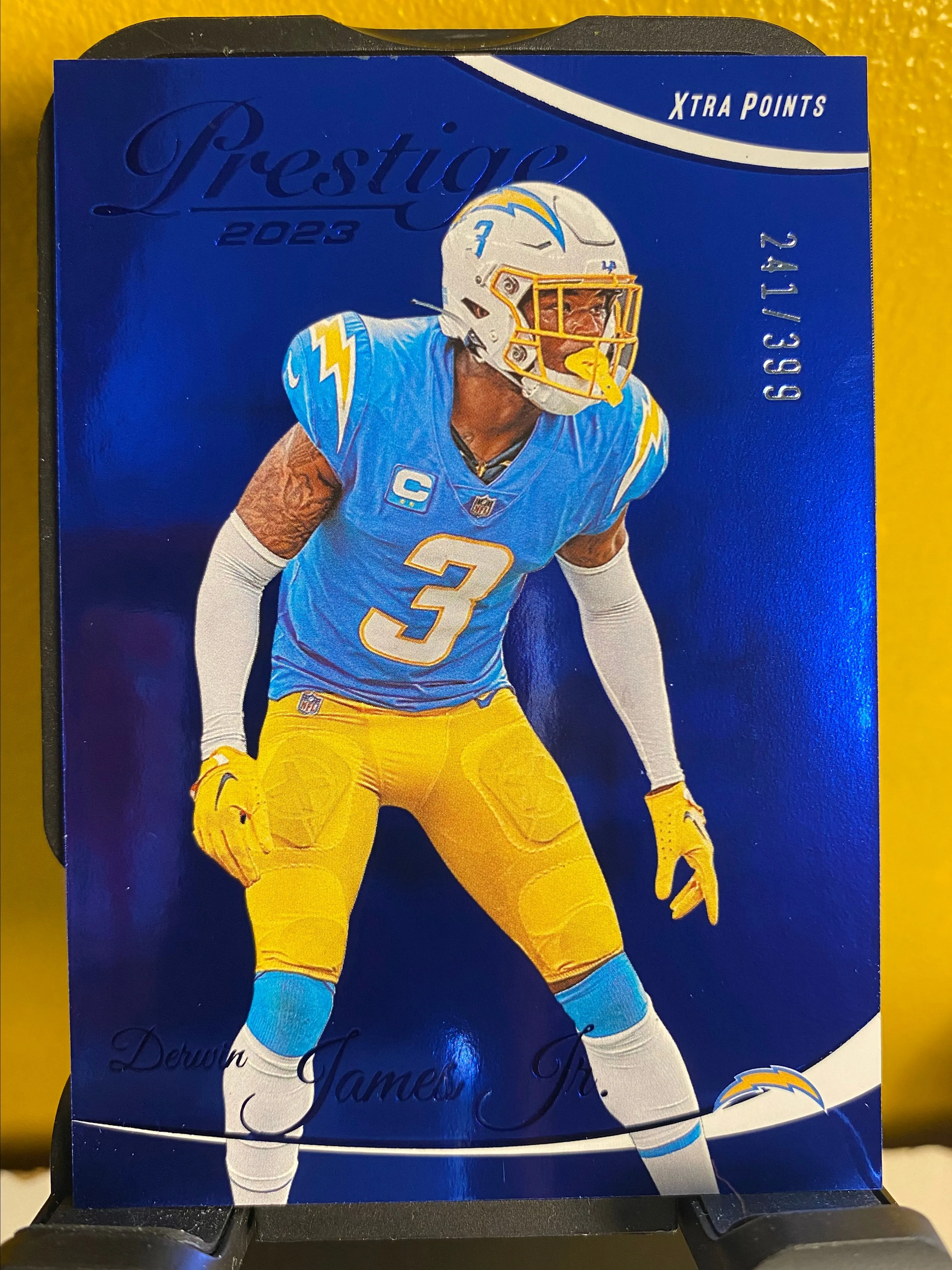 Product image for Derwin James Jr. Rookie Blue 241/399 Xtra Points 2023 Panini Prestige Color Match