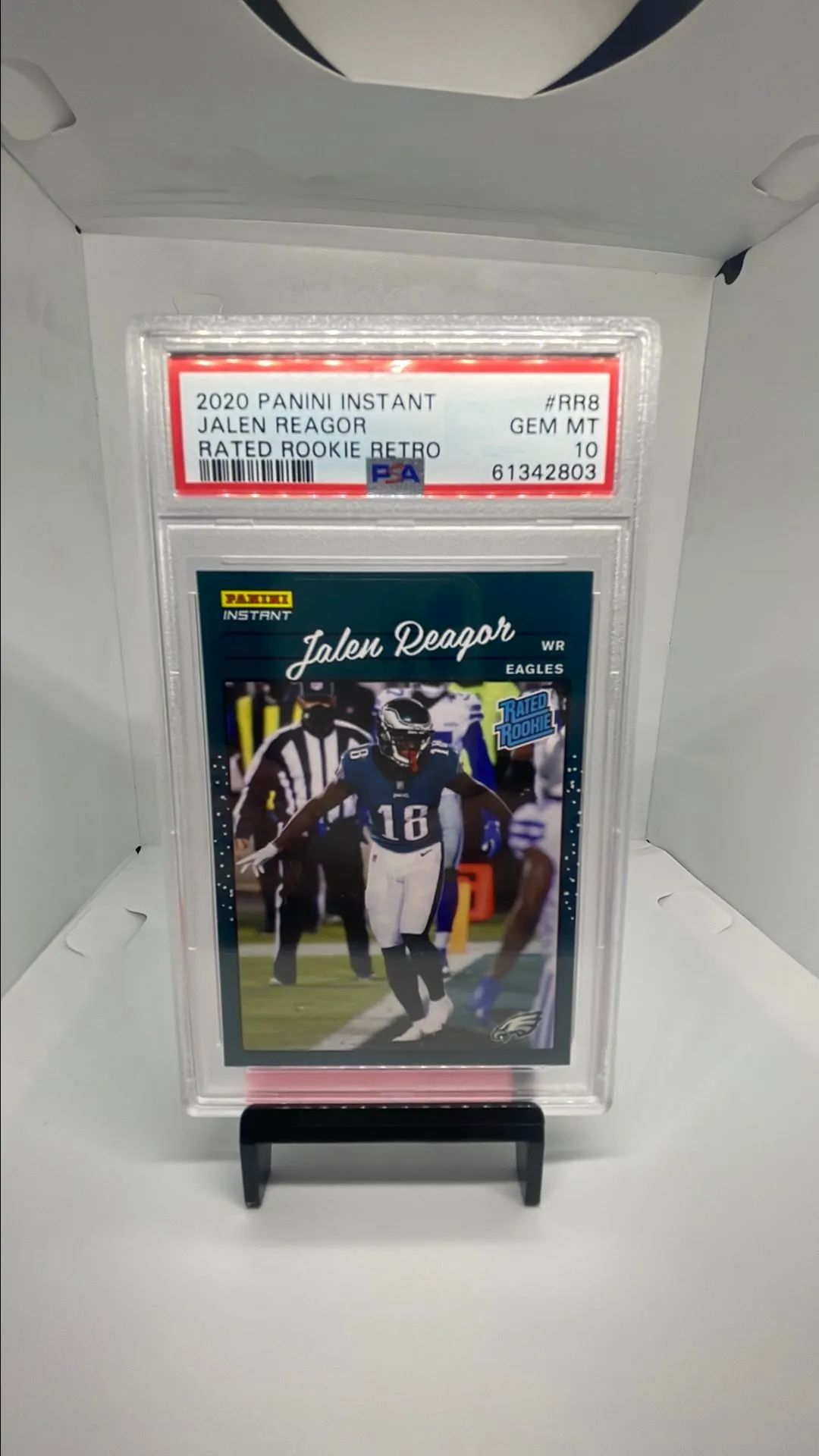 Product image for 2020 Panini Instant Rated Rookie Retro Jalen Reagor RR8 Rated Rookie Retro PSA GEM MT 10