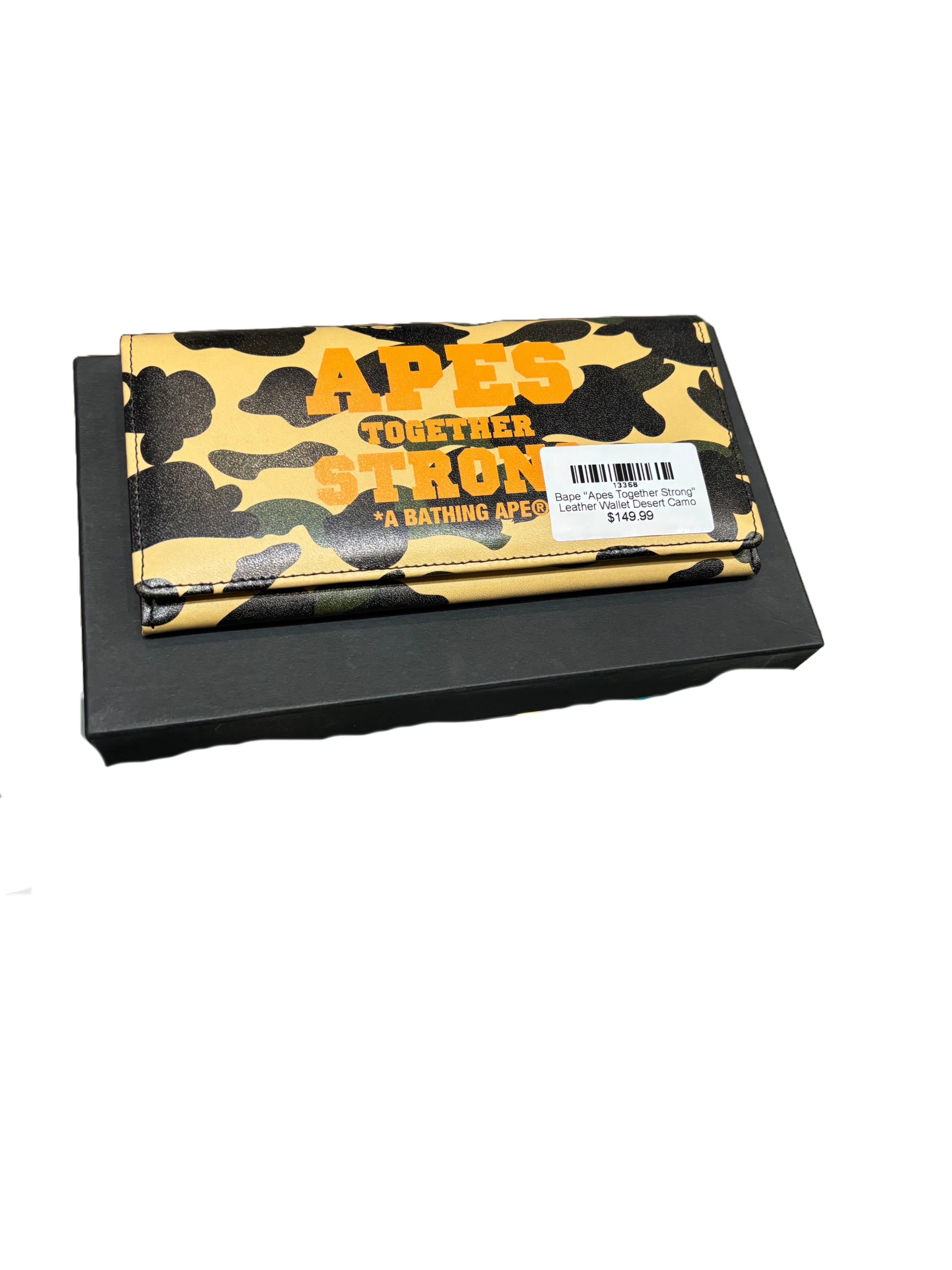 Product image for BAPE "Apes Together Strong" Leather Wallet Desert Camo