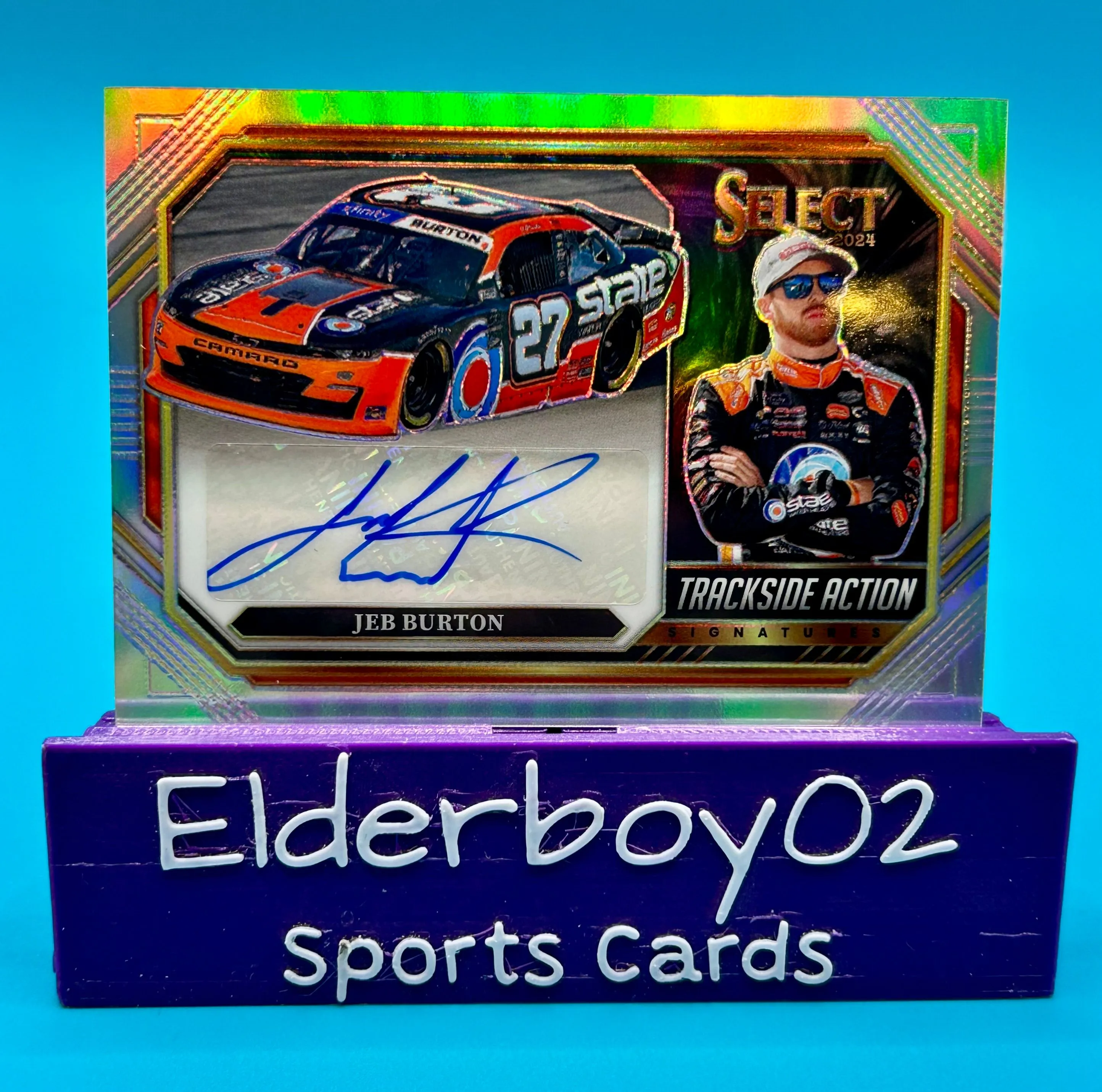 Product image for Jeb Burton Auto Trackside Action Silver Prizm 2024 Panini Select Racing Nascar