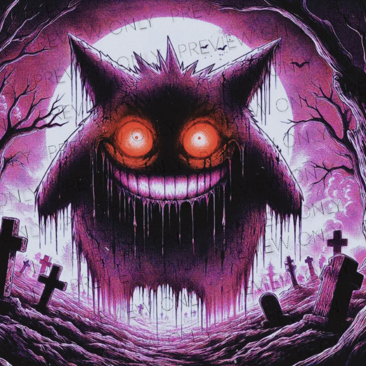 Product image for Custom RGB Light Up Narrowing Nightmare Gengar Play Mat
