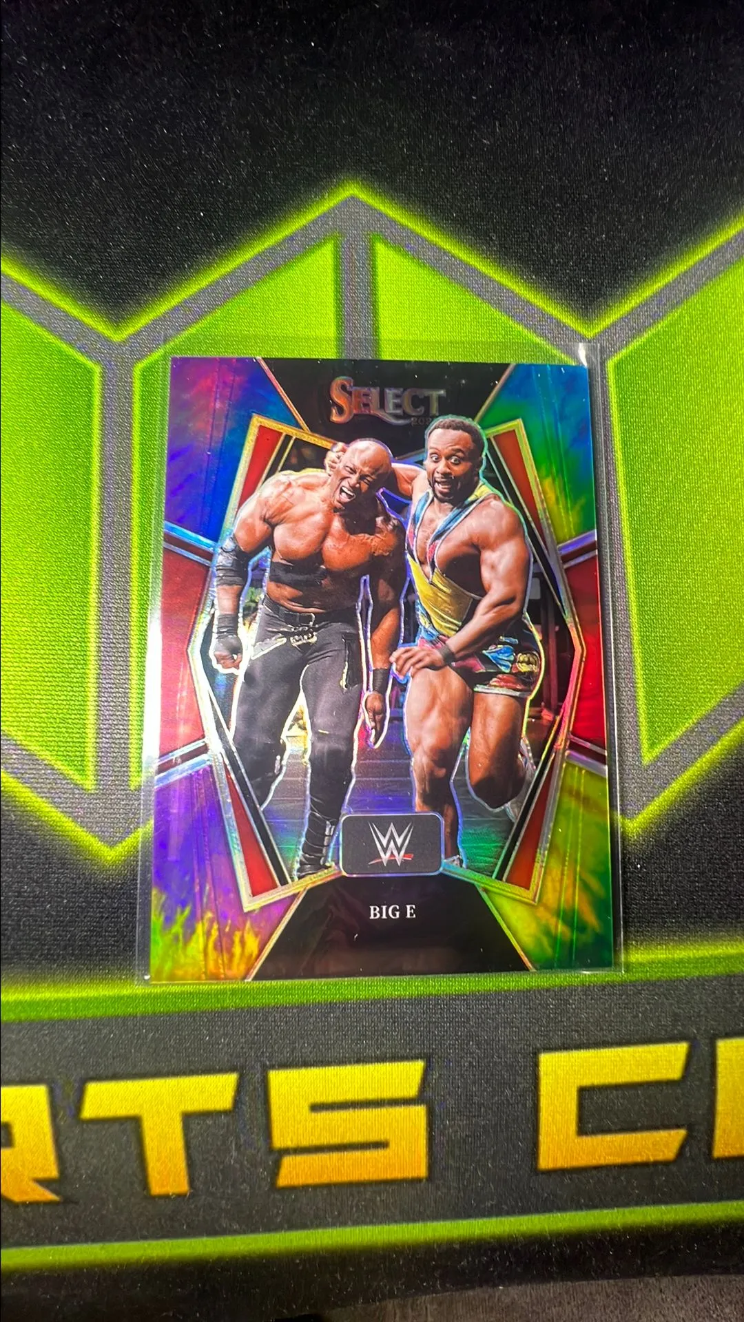 Product image for 2022 BIG E WWE Panini Select Prizm Tie Dye /25 Refractor