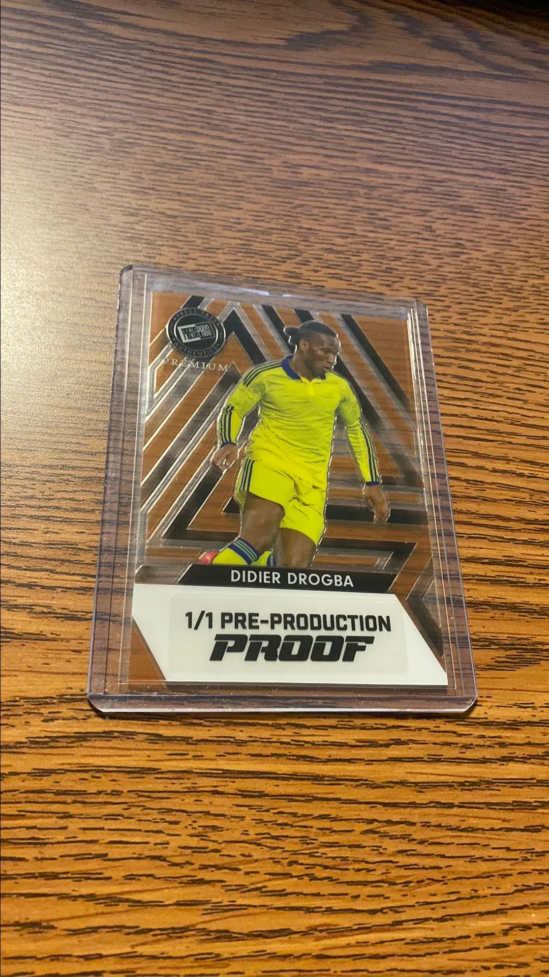 Product image for Didier Drogba 1/1 Press Pass Orange Pre Production Proof 2024 Ivory Coast Chelsea