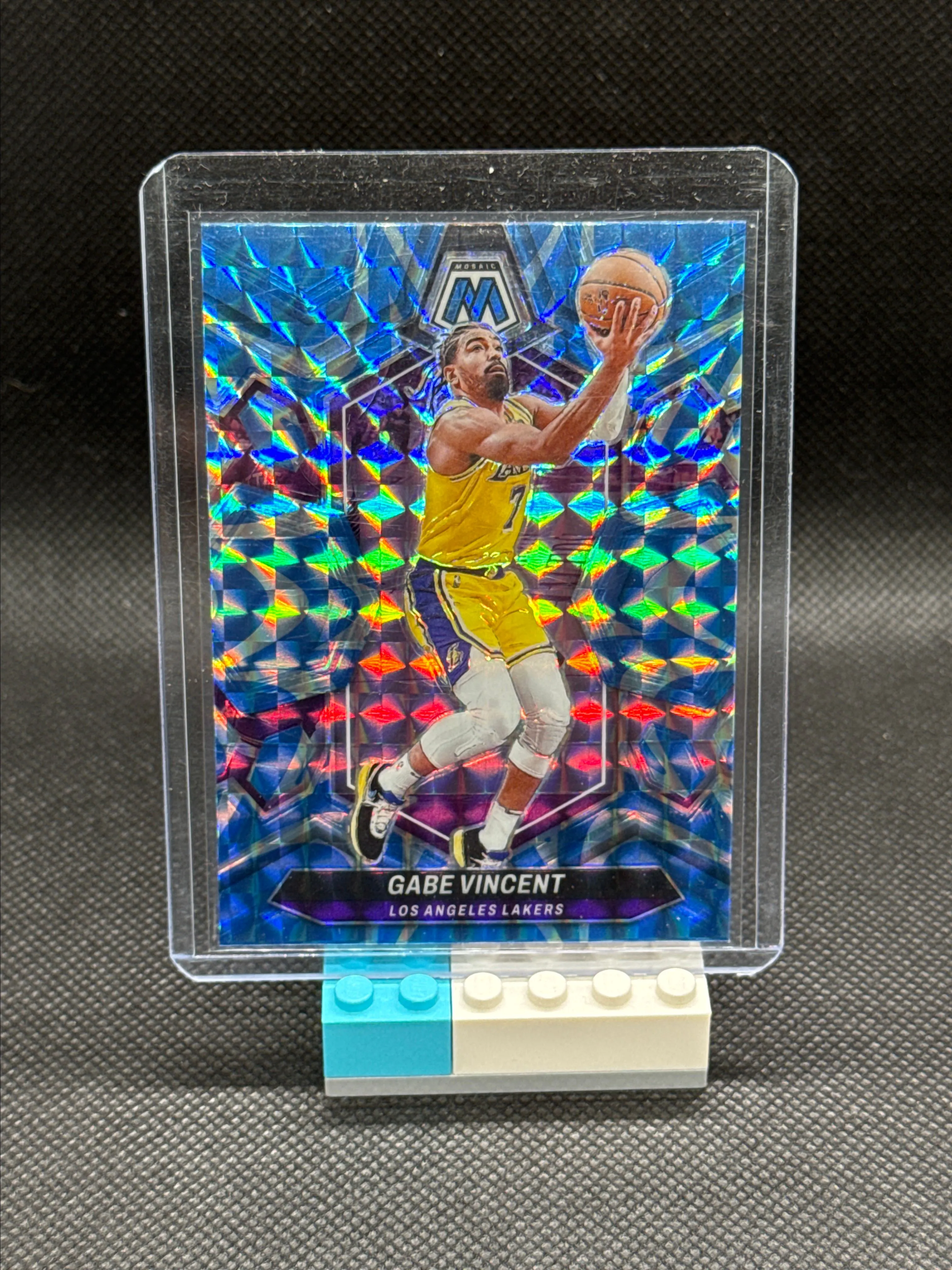 Product image for Gabe Vincent [Reactive Blue] #187 2023 Panini Mosaic Los Angeles Lakers