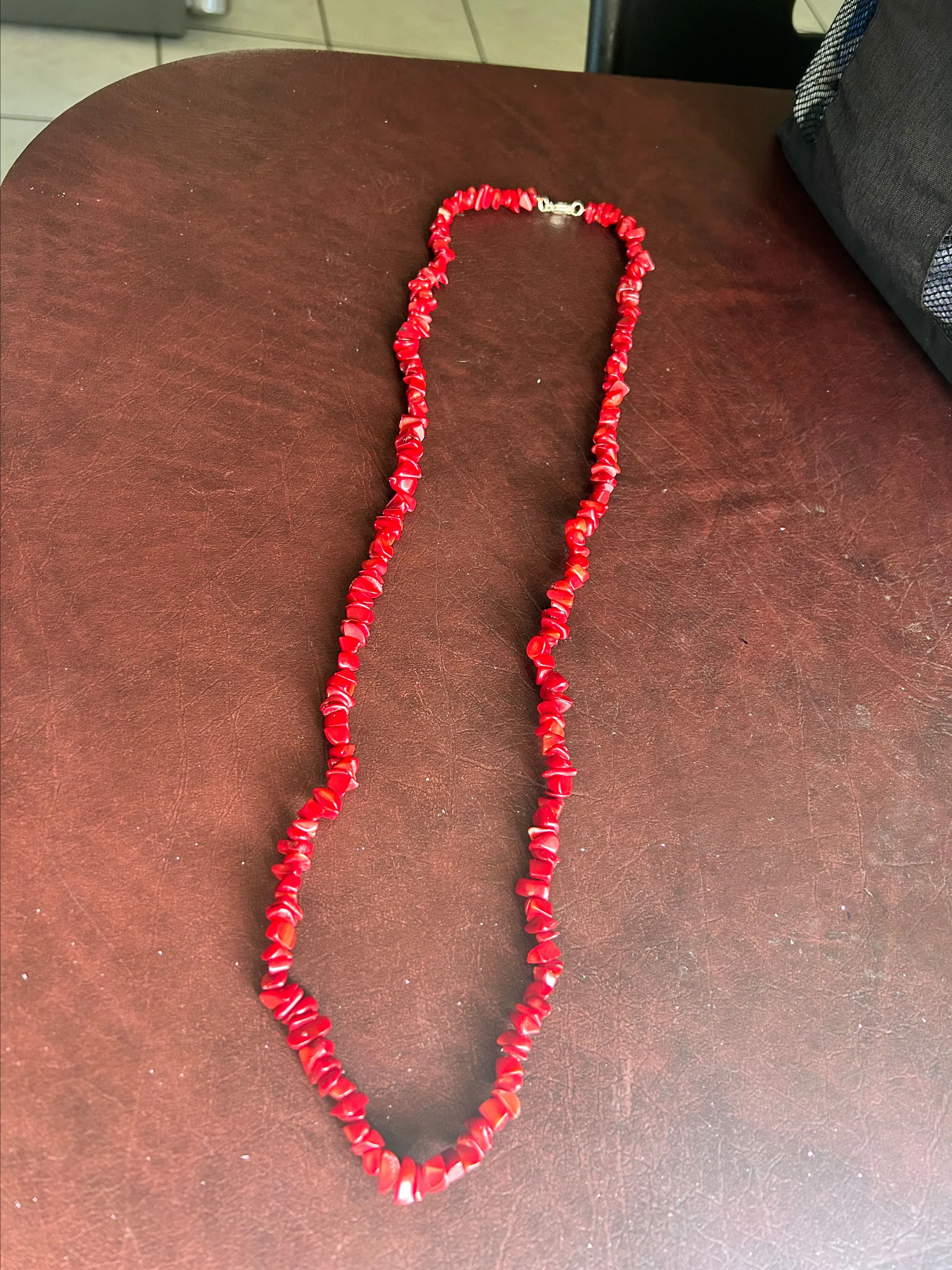 Product image for #35 Red Coral necklace 36"