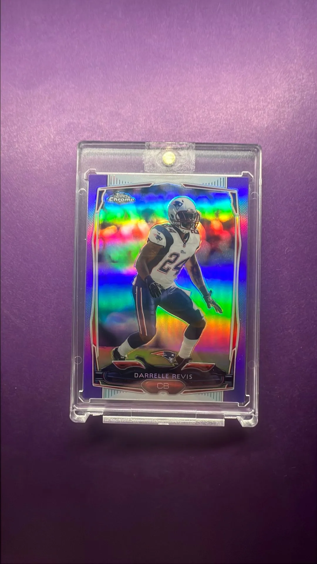 Product image for Topps Chrome Purple Darrelle Revis | Patriots