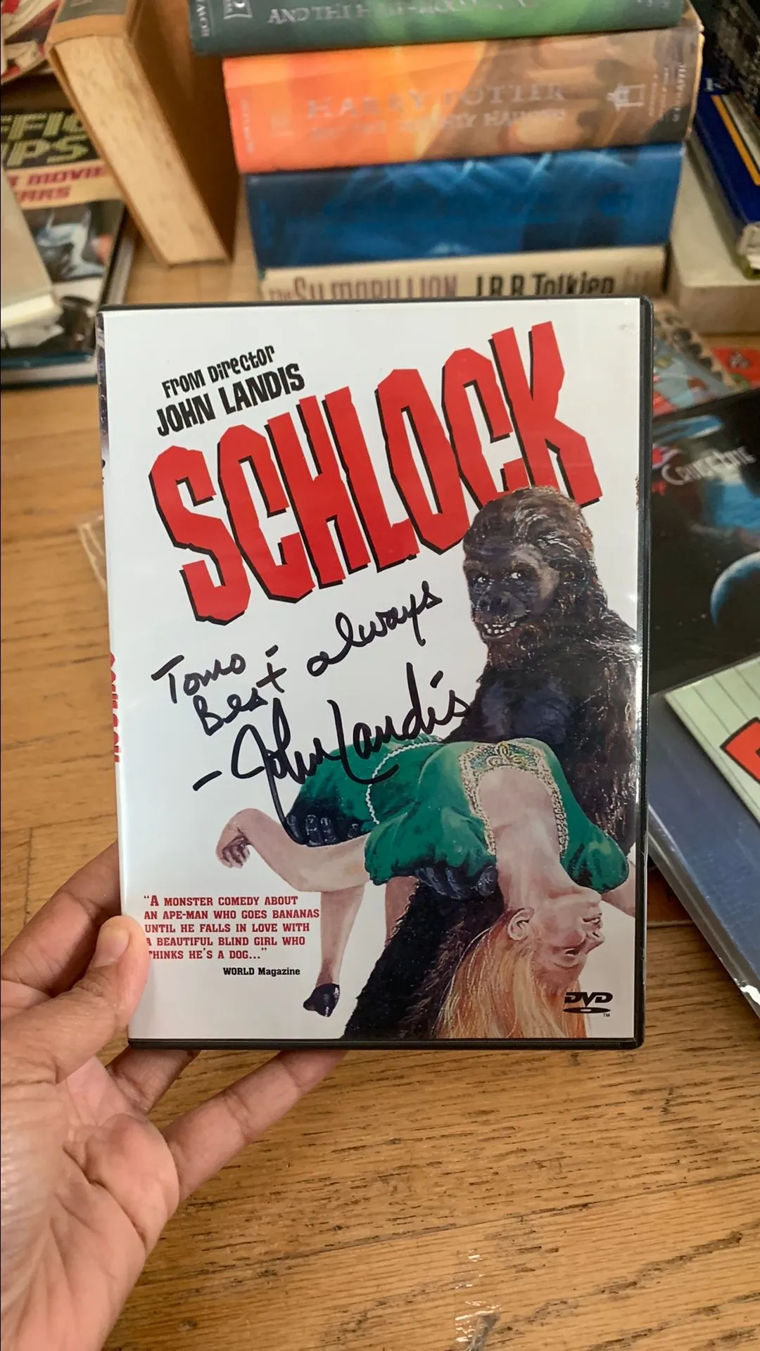 Product image for john Landis signed dvd of Schlock