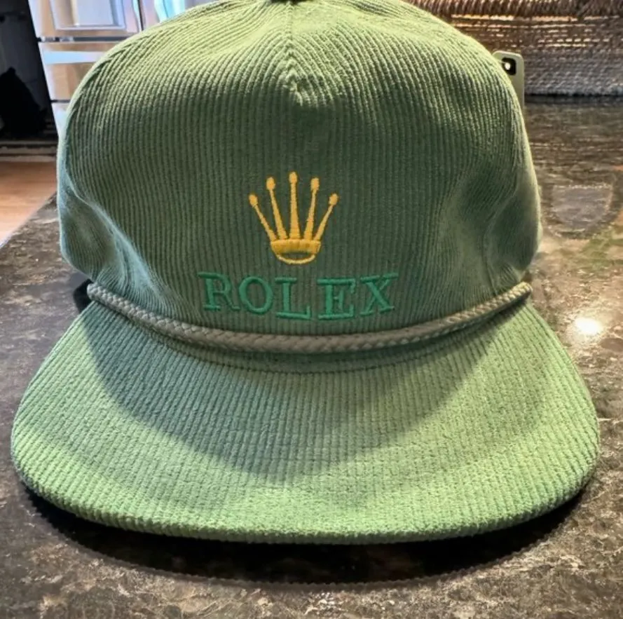 Deadstock Embroidered Rolex Logo Corduroy Hat · Whatnot: Buy, Sell 