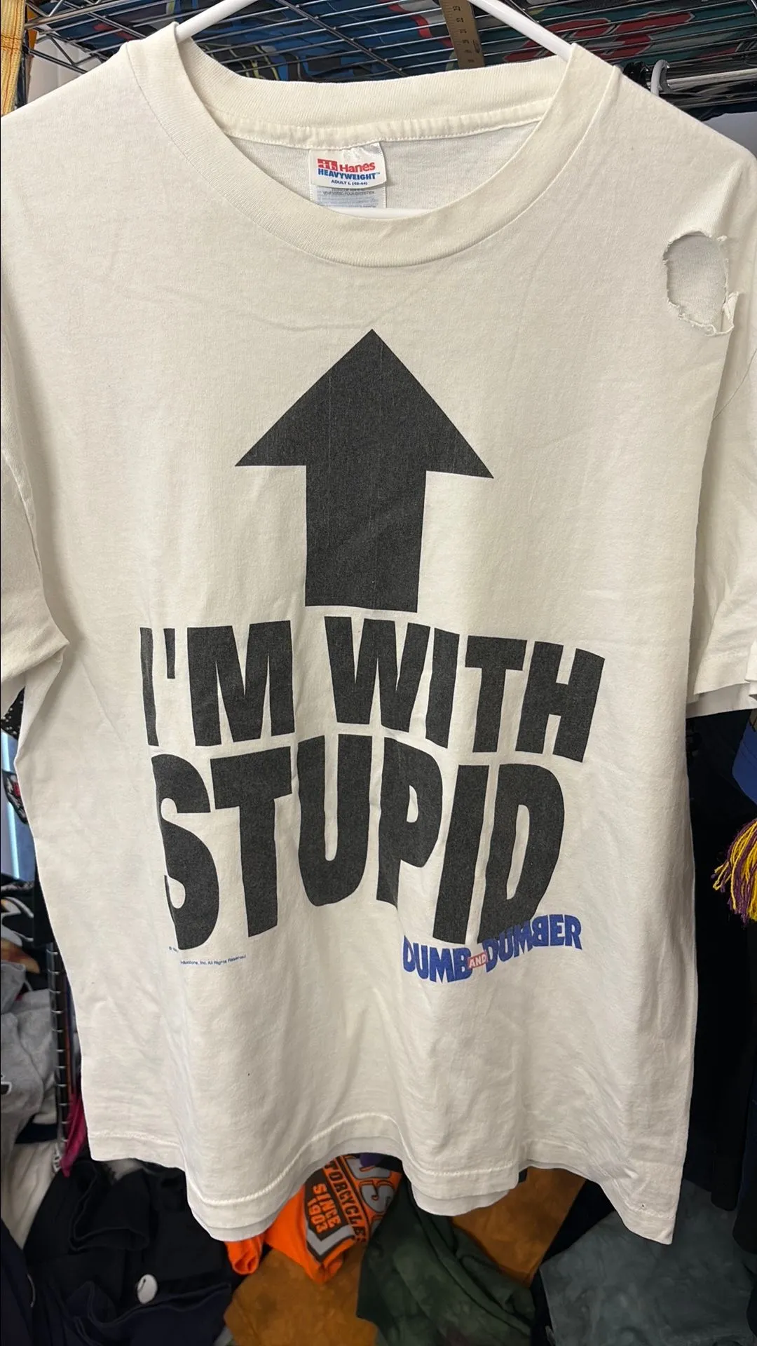 Product image for A #18 Dumb & Dumber I'm With Stupid Movie Promo Large