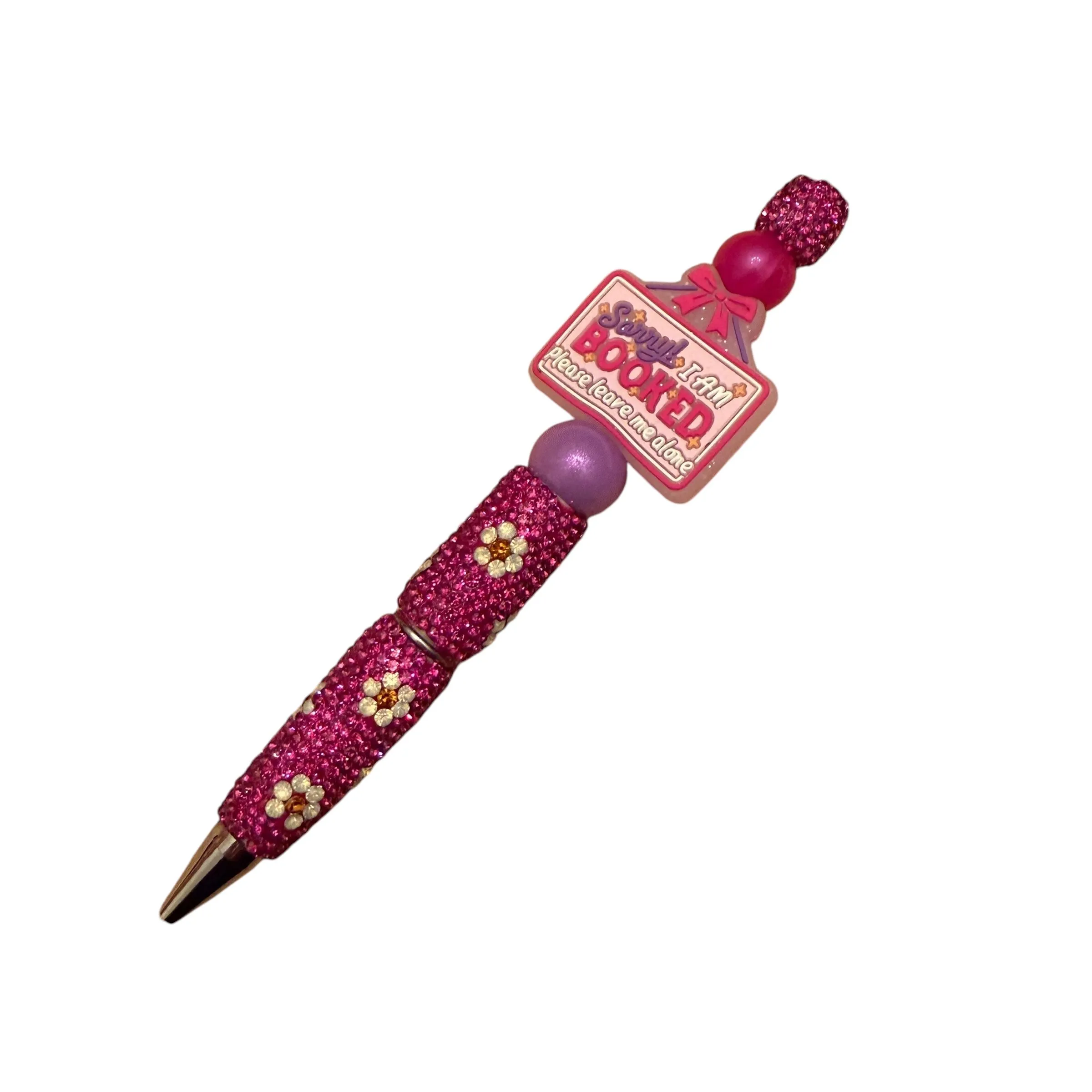 Product image for BIN: "Sorry I am booked. Please leave me alone" Rhinestone Beaded Pen