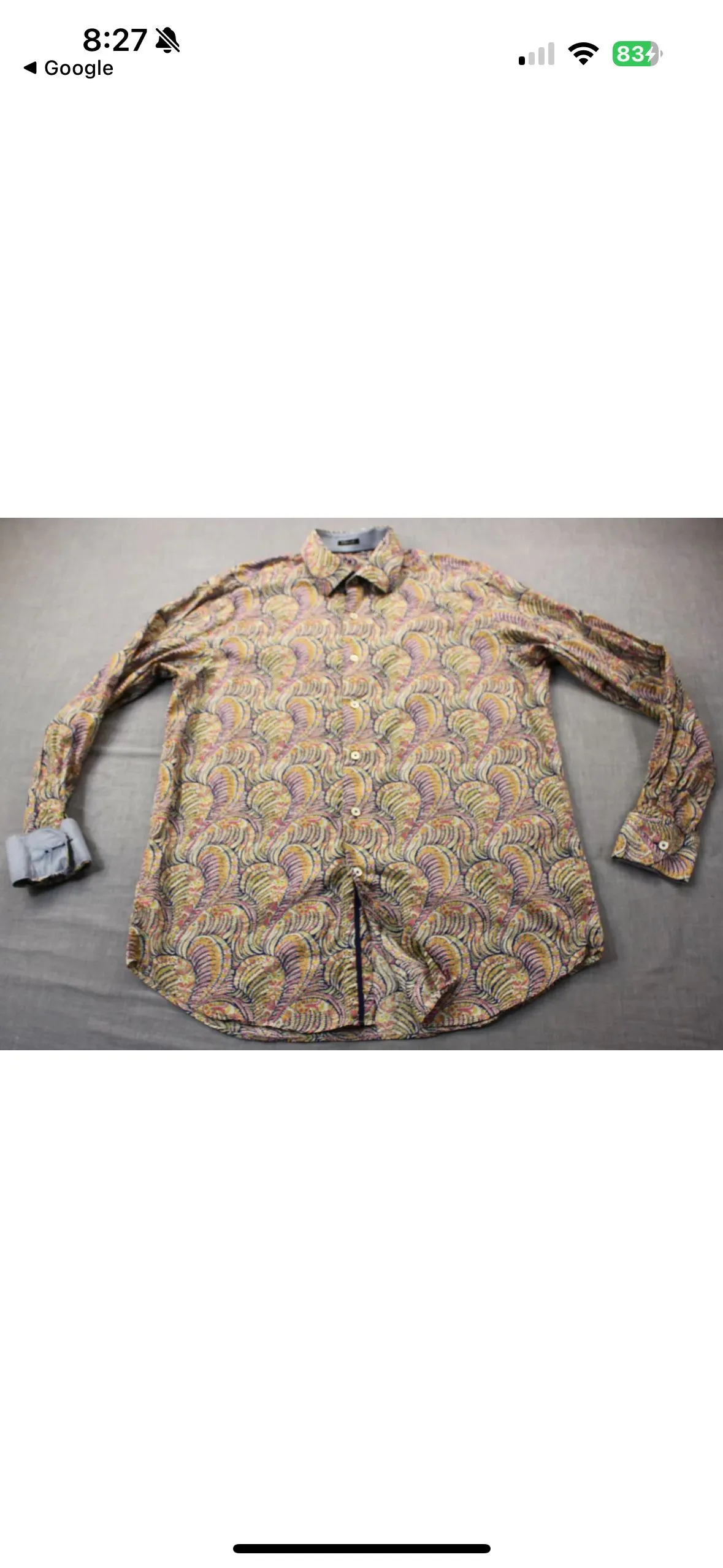 Product image for Bugatchi Paisley Designer Large EUC Button Down Shirt