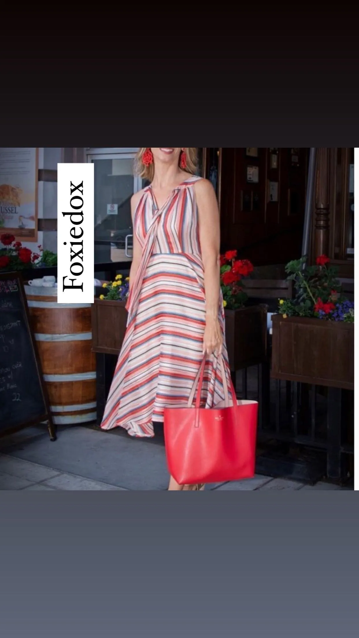 Product image for NWT FOXIEDOX Multi Color Metallic Striped Tie-neck Fit & Flare Dress Sz S