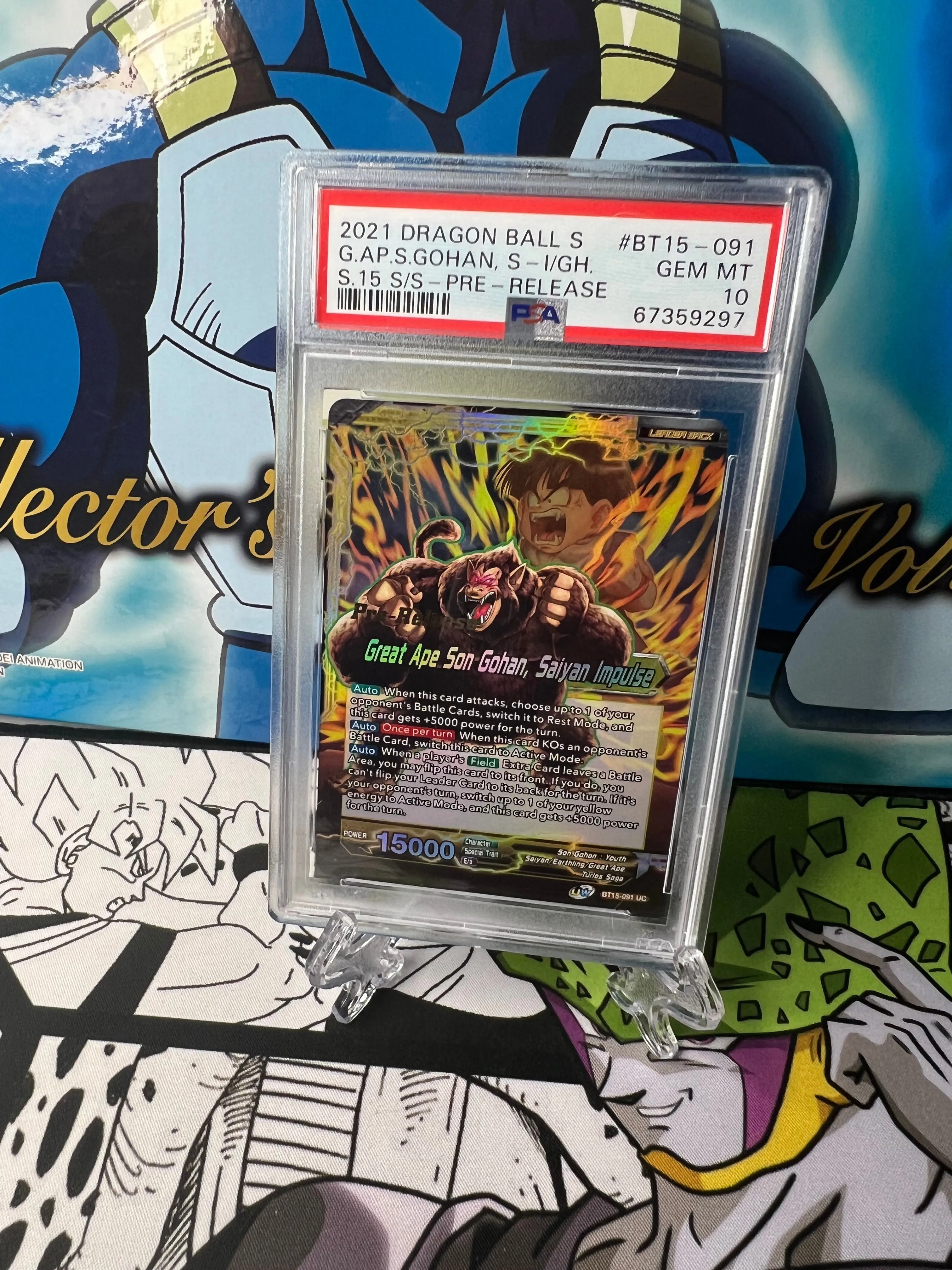 Product image for 2021 Dragon Ball Super Series 15 Saiyan Showdown G.Ap.S.Gohan, S-I/Gh. S.15 S/S-Pre-Release PSA GEM
