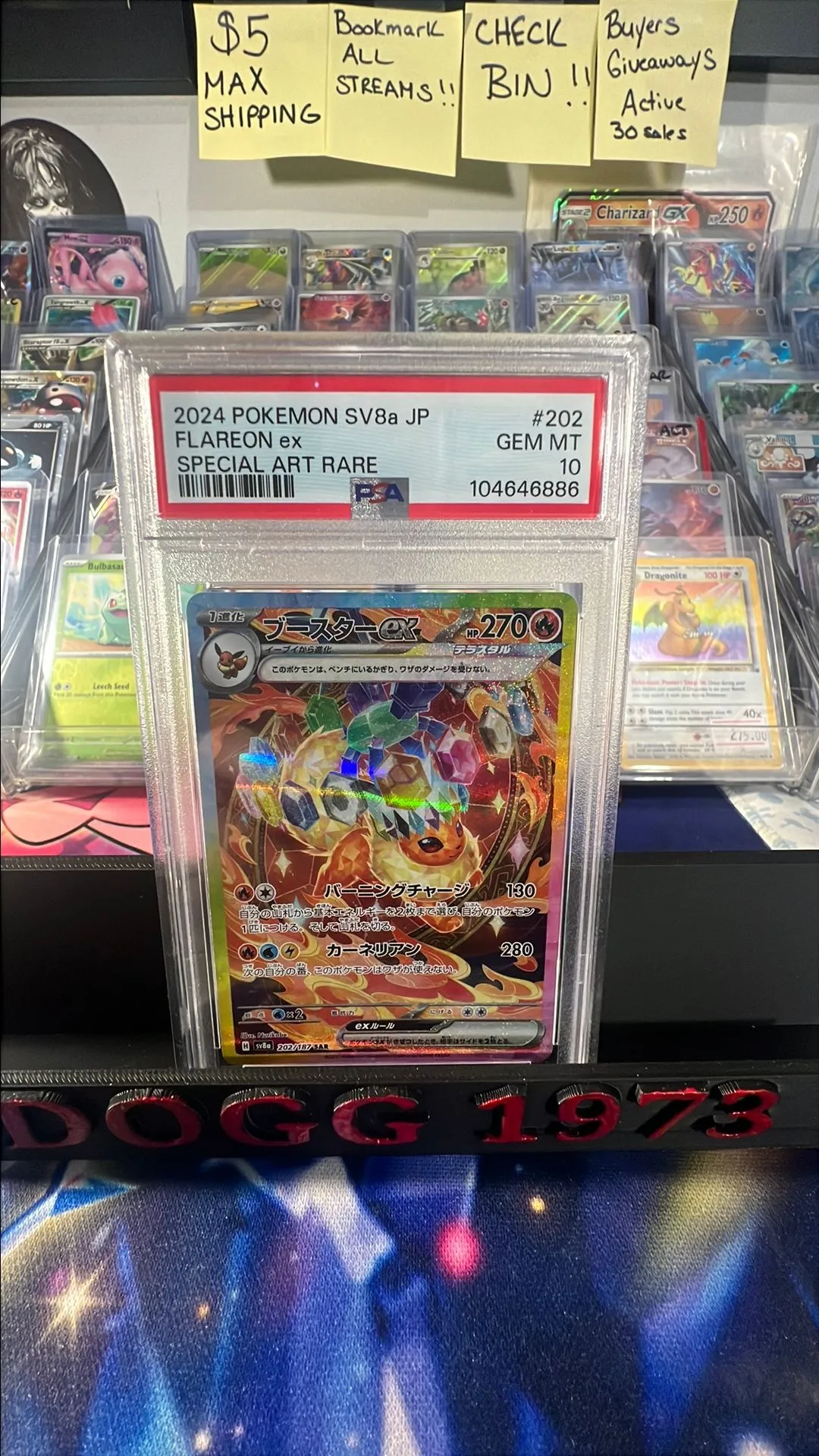 Product image for FLAREON GEM MINT 10 202/187 SAR PSA