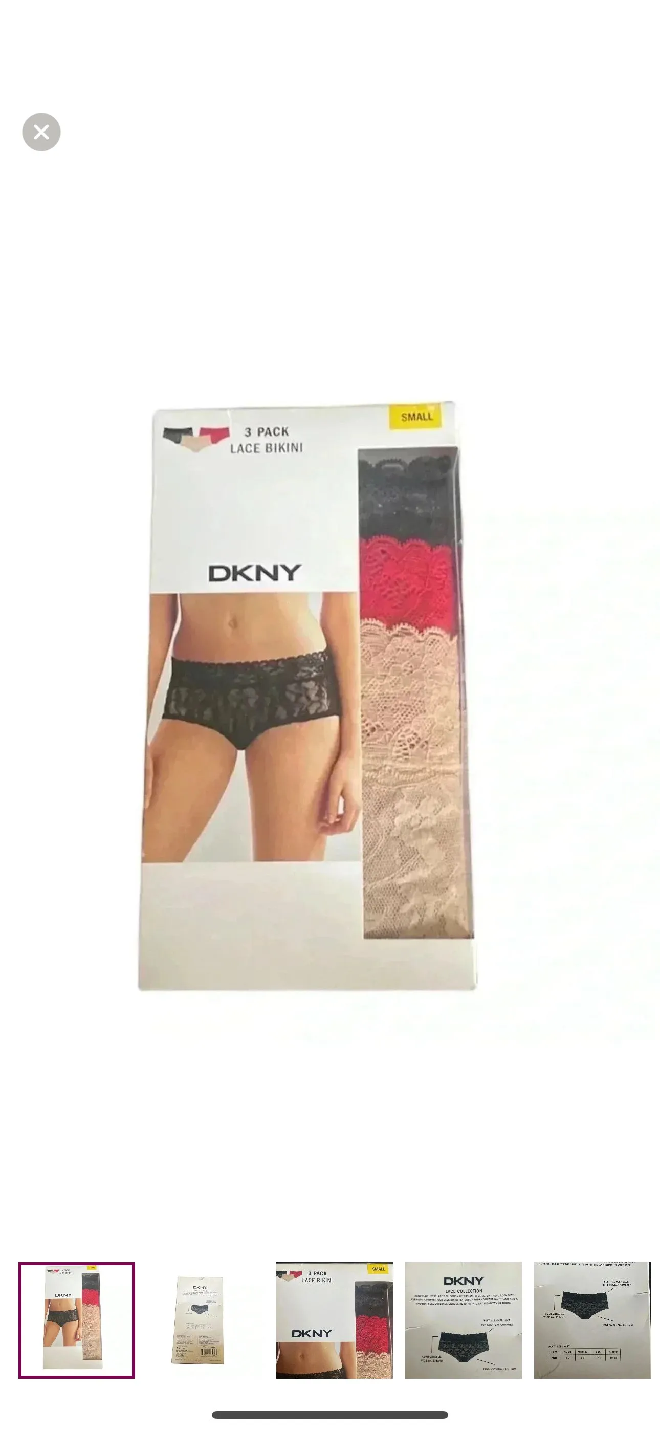 Product image for DKNY 3 Pack Lace Bikini Underwear Size Small