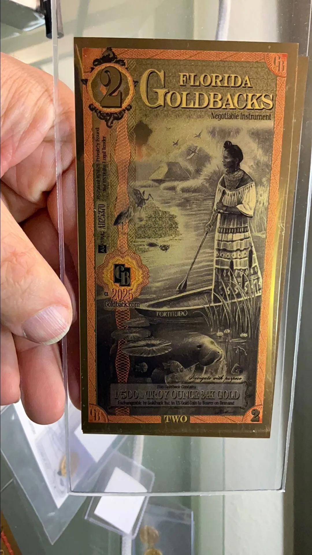 Product image for FLORIDA GOLD BACK TWO denomination