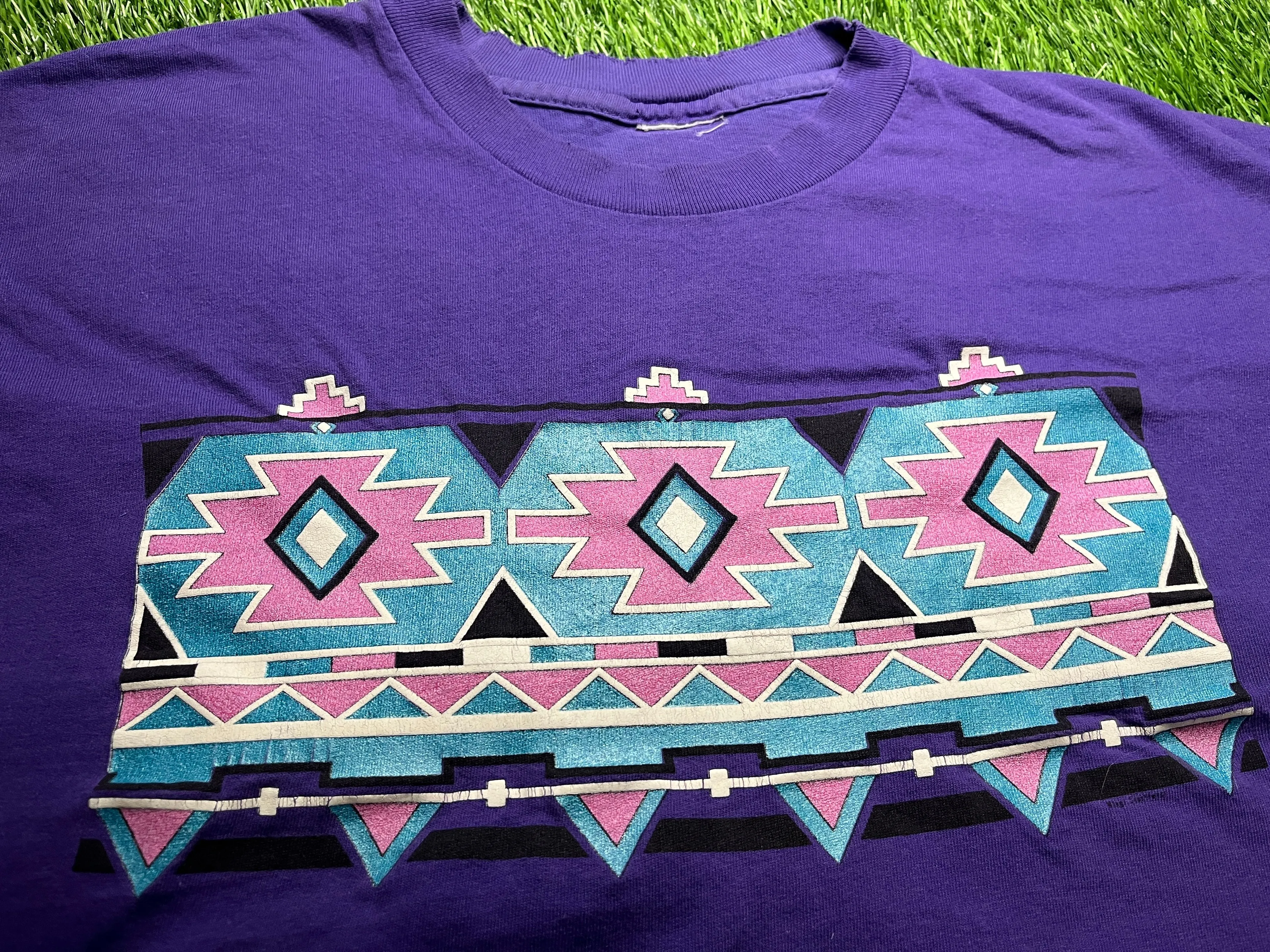 Product image for 14. 90s Aztec Pattern Tee Fits Sz L/XL