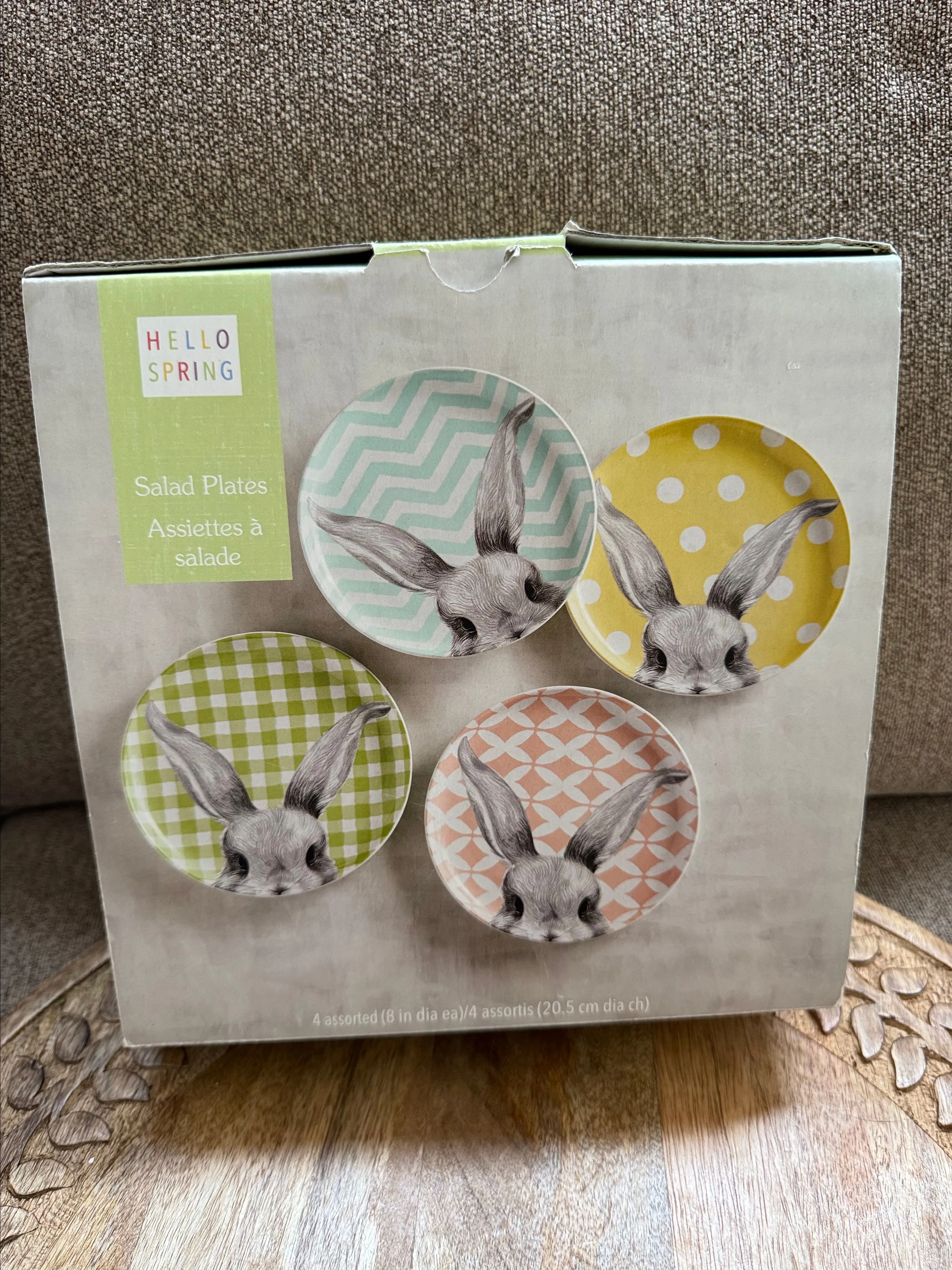 Product image for Nos Pier 1 Set of 4 Porcelain Easter Bunny Ears Rabbit Salad Plates