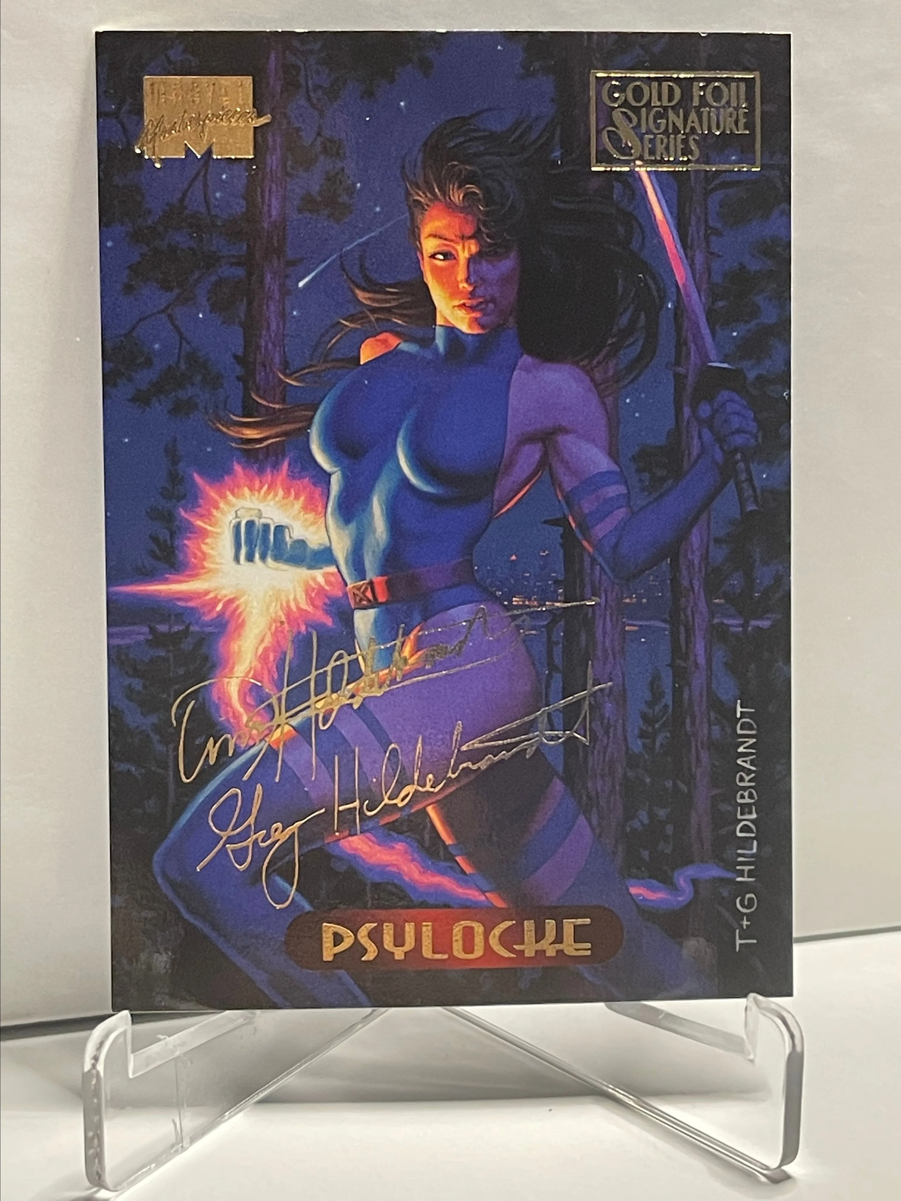 Product image for Marvel Masterpieces Psylocke : Gold Foil Signature Series