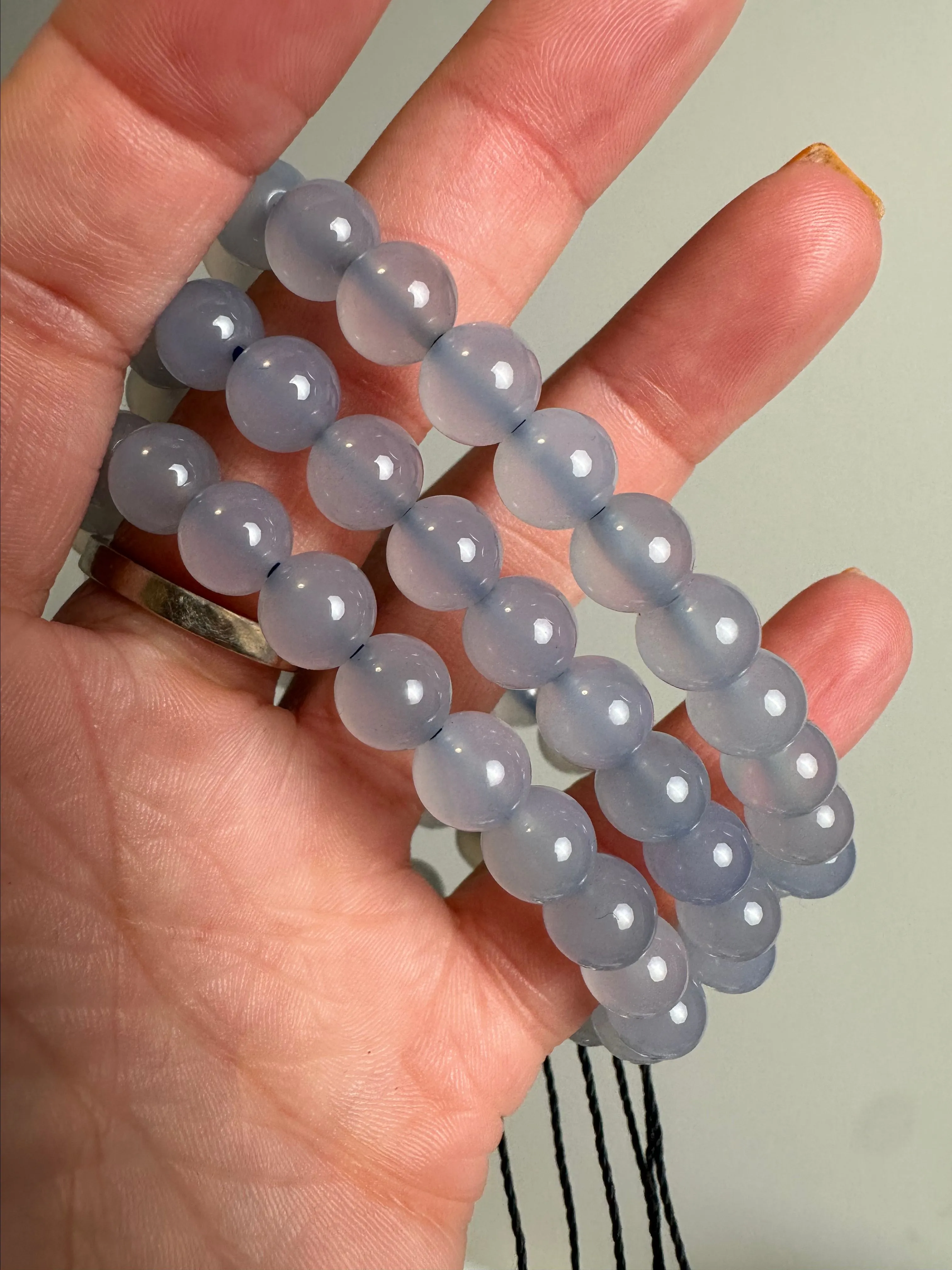 Product image for Blue Chalcedony Beaded Bracelet (8mm)