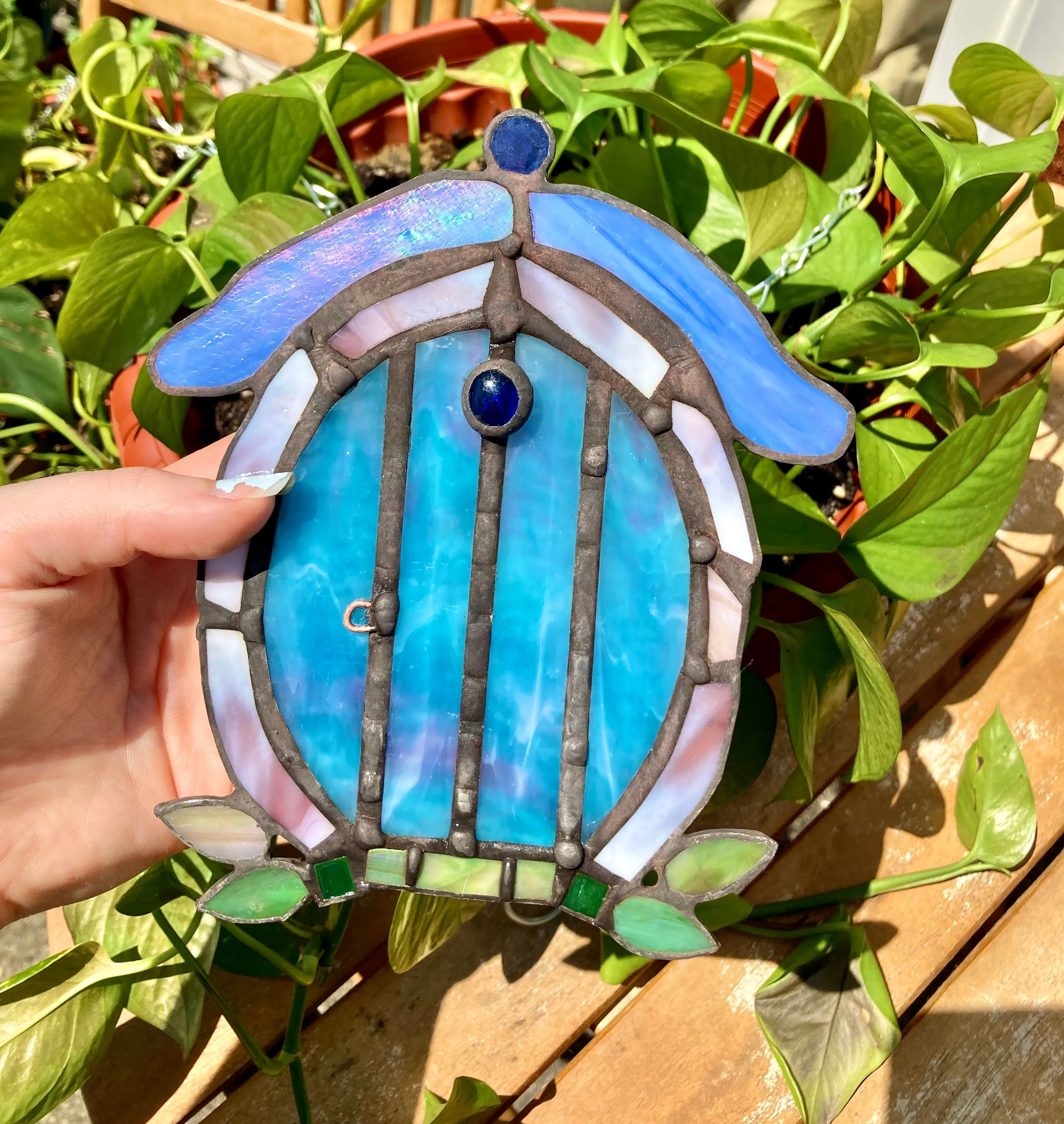 Product image for Handmade Stained Glass Fairy Door Sun Catcher Window Hanging
