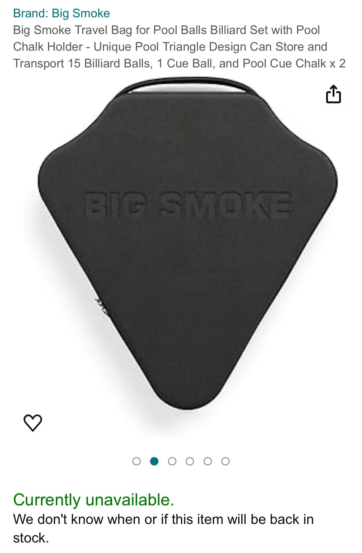 Product image for BIN - Big Smoke Travel Bag for Pool Balls