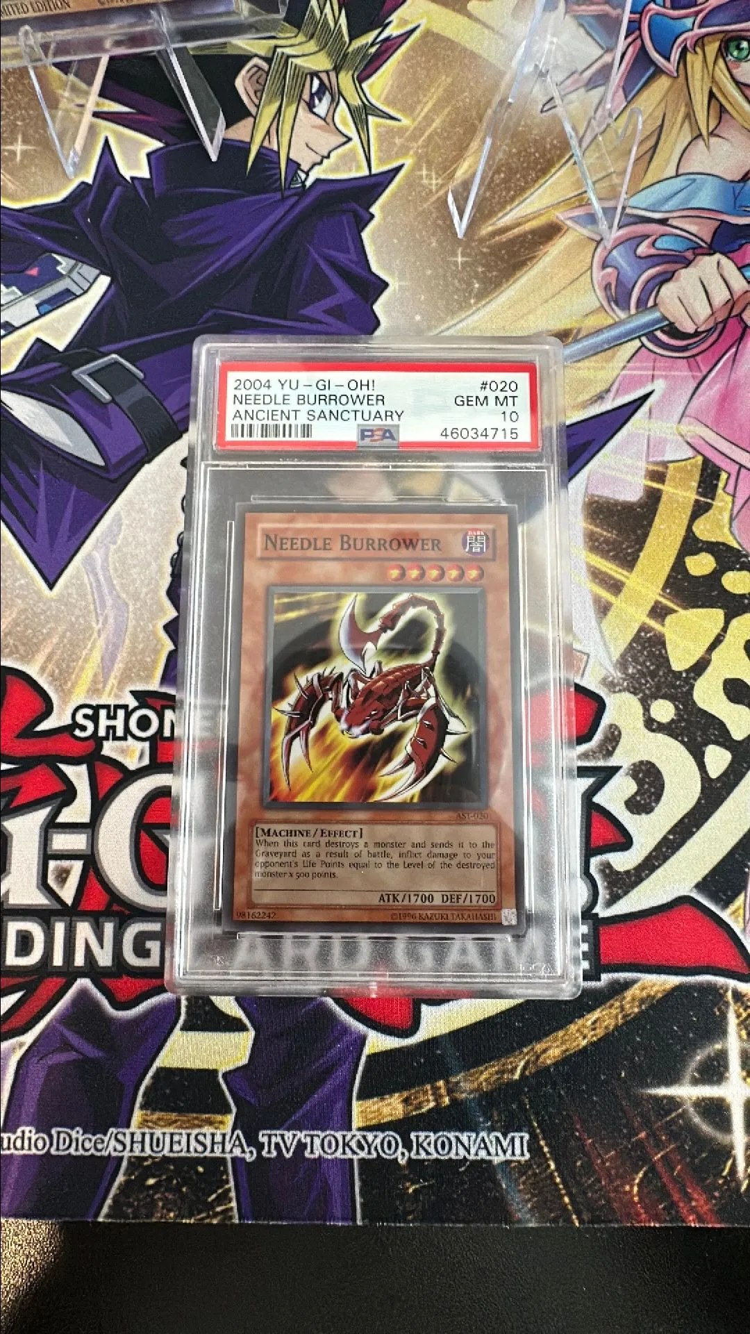 Product image for 2004 Yu-Gi-Oh! Ast-Ancient Sanctuary Needle Burrower Ancient Sanctuary PSA GEM MT 10