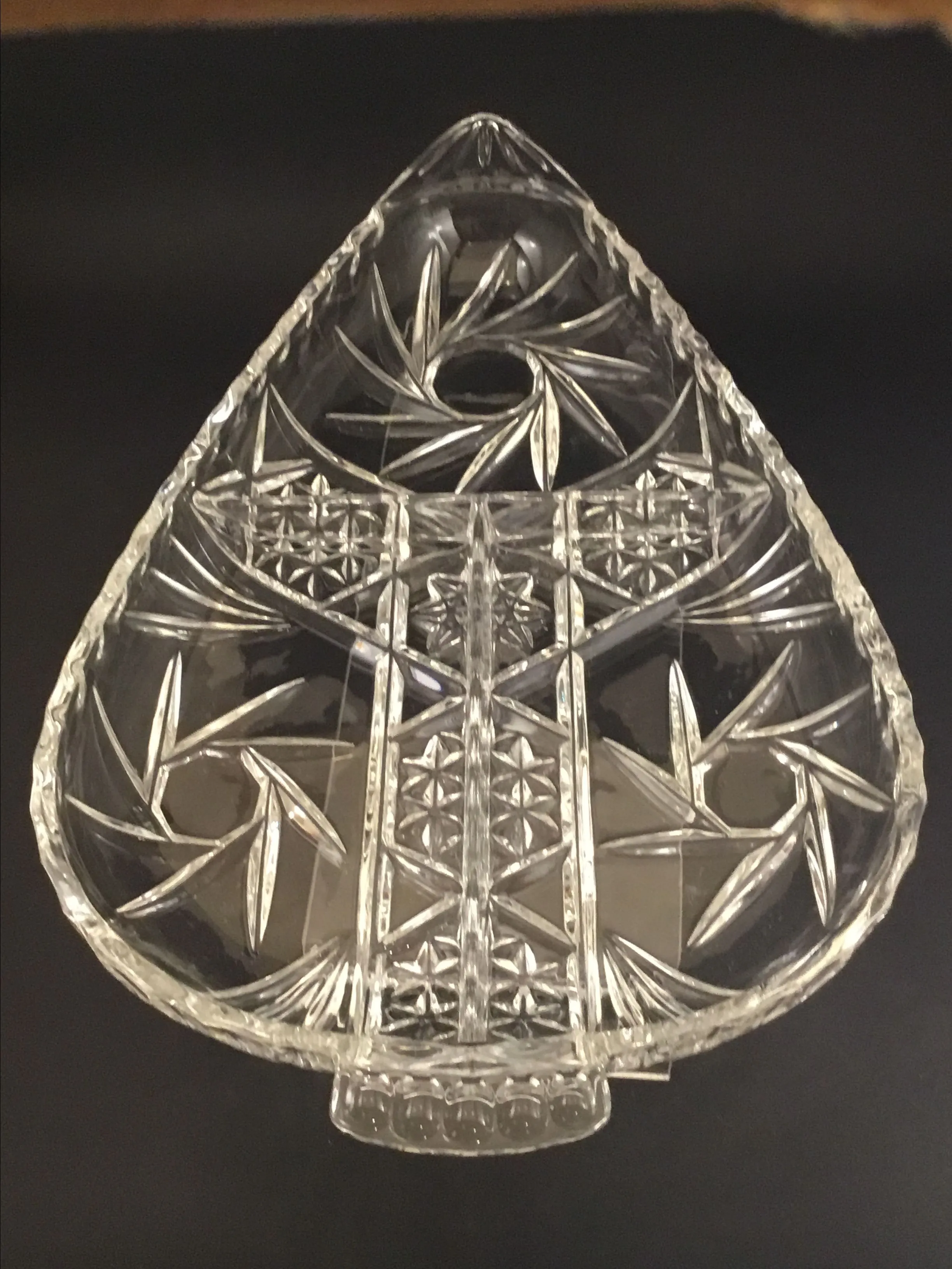 Product image for Crystal cut glass Irene relish tray