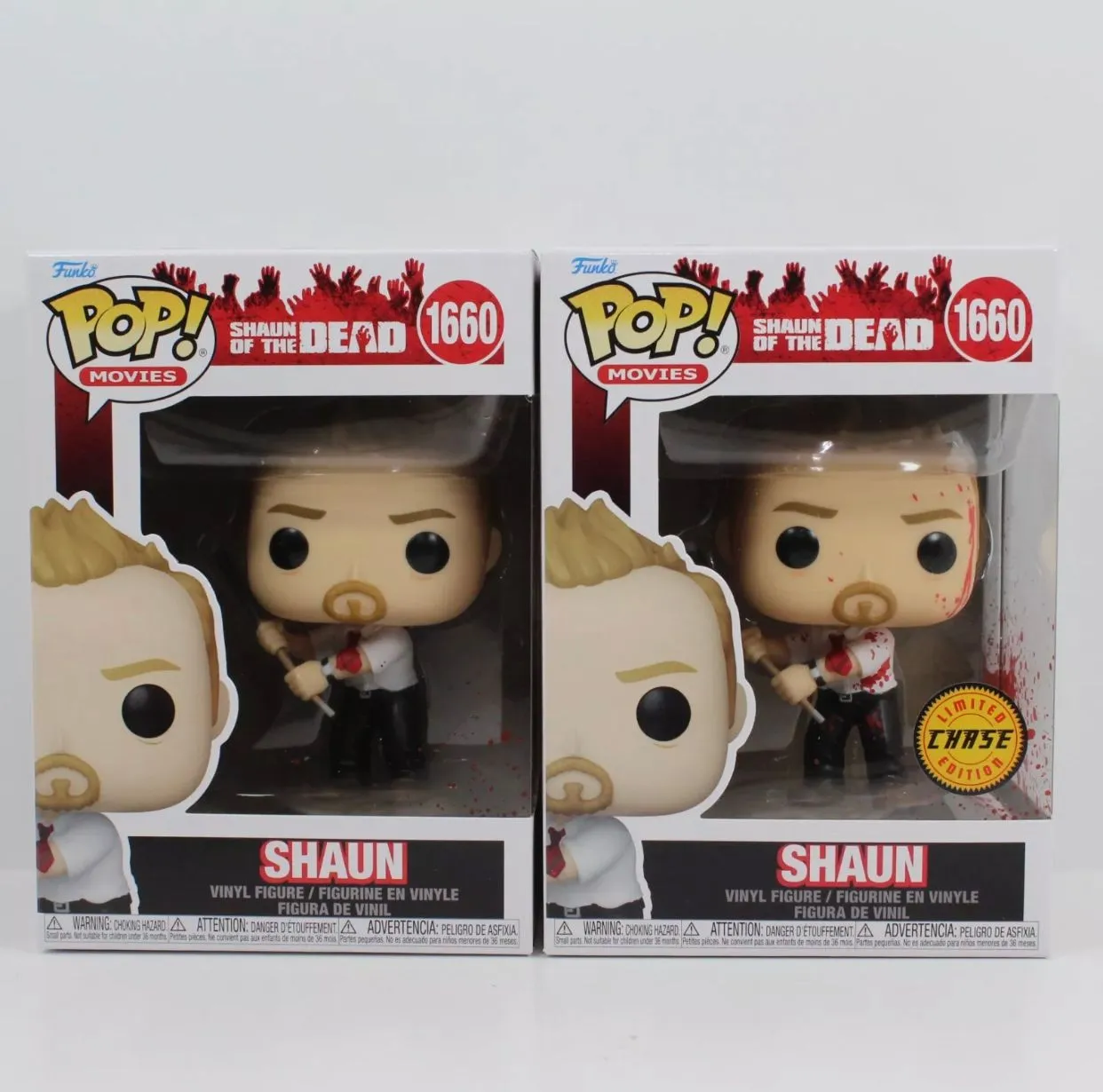 Product image for Funko Pop! Shaun of the Dead - Shaun #1660 Chase and Common Set In Hand